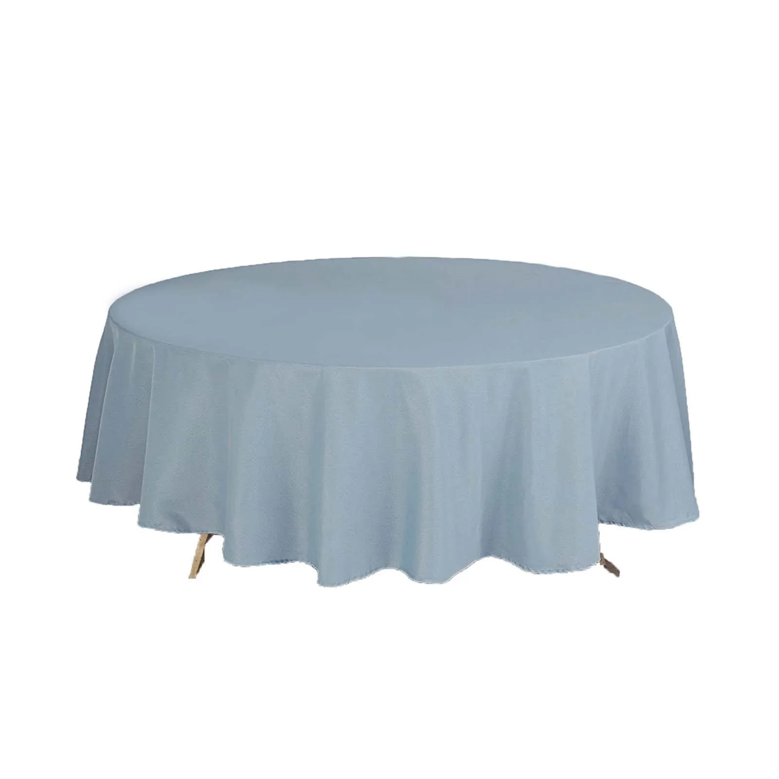 Polyester Round Tablecloth 108" Dusty Blue - Durable and Stain-Resistant for Easy Maintenance - Image 6