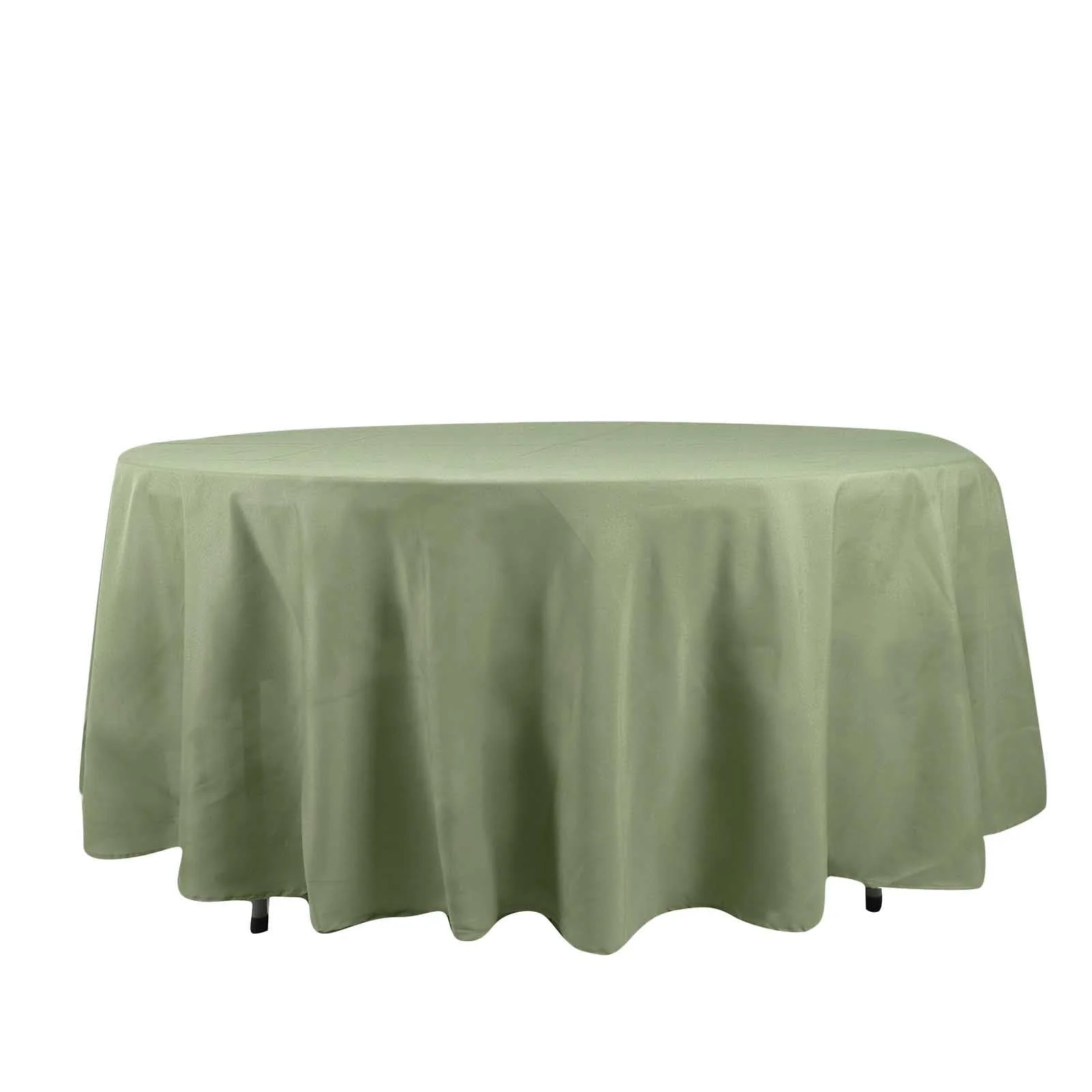 Polyester Round Tablecloth 108" Dusty Sage Green - Durable and Stain-Resistant for Easy Maintenance - Image 5