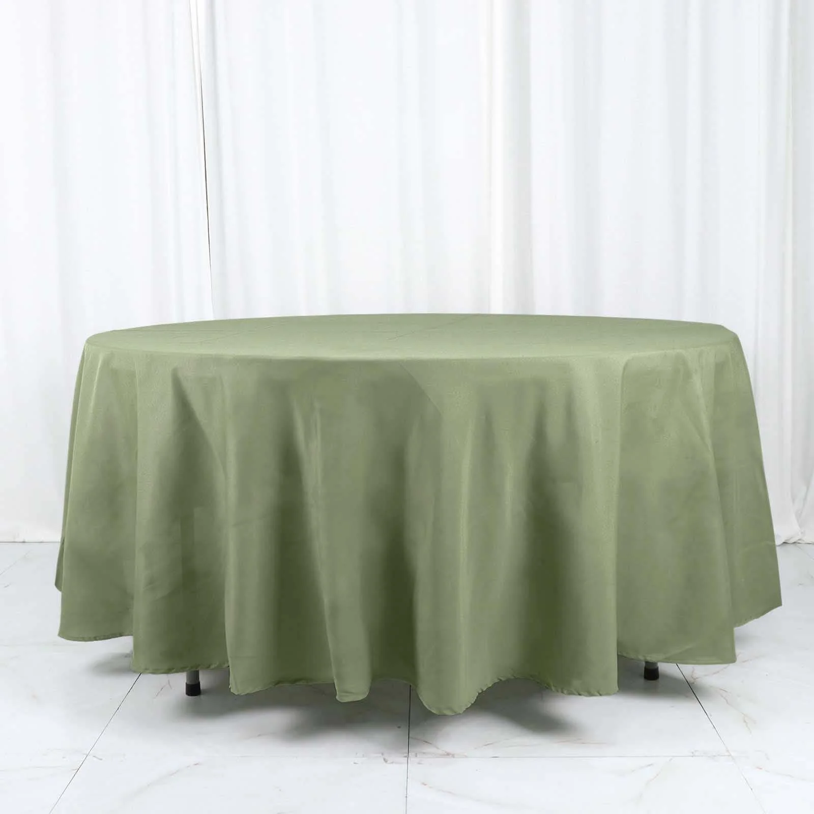 Polyester Round Tablecloth 108" Dusty Sage Green - Durable and Stain-Resistant for Easy Maintenance - Image 6