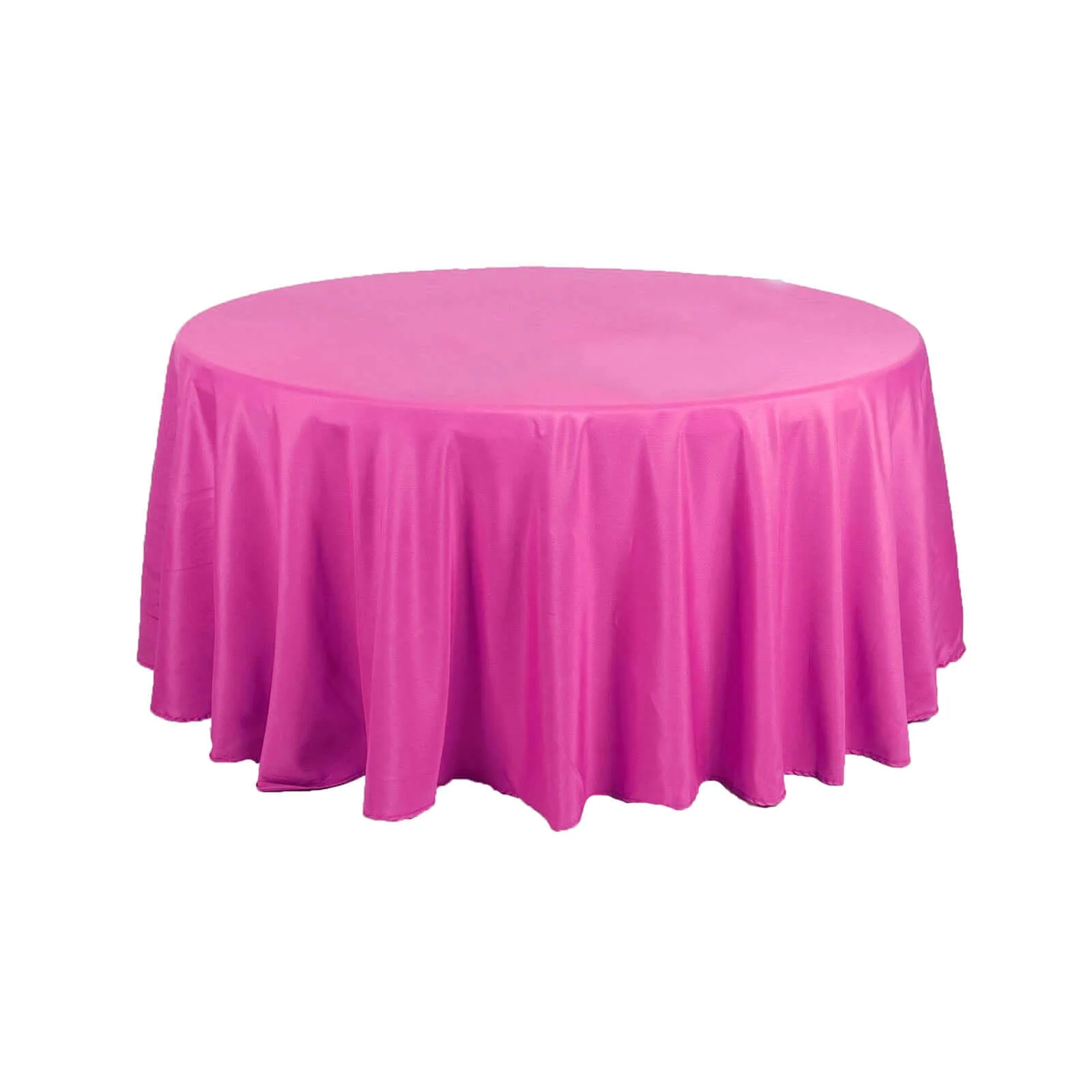 Polyester Round Tablecloth 108" Fuchsia - Durable and Stain-Resistant for Easy Maintenance - Image 6