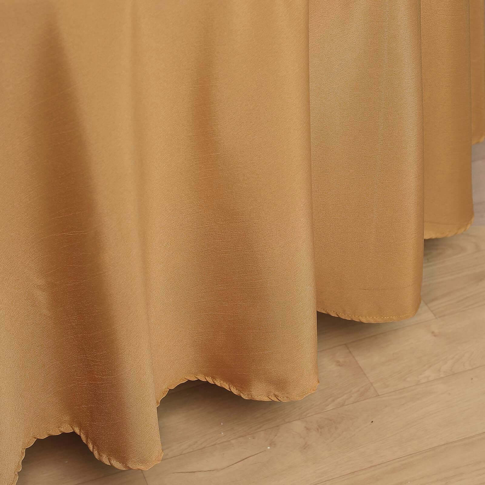 Polyester Round Tablecloth 108" Gold - Durable and Stain-Resistant for Easy Maintenance - Image 7