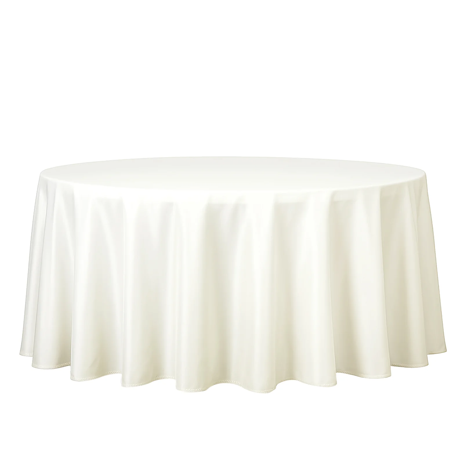 Polyester Round Tablecloth 108" Ivory - Durable and Stain-Resistant for Easy Maintenance - Image 7