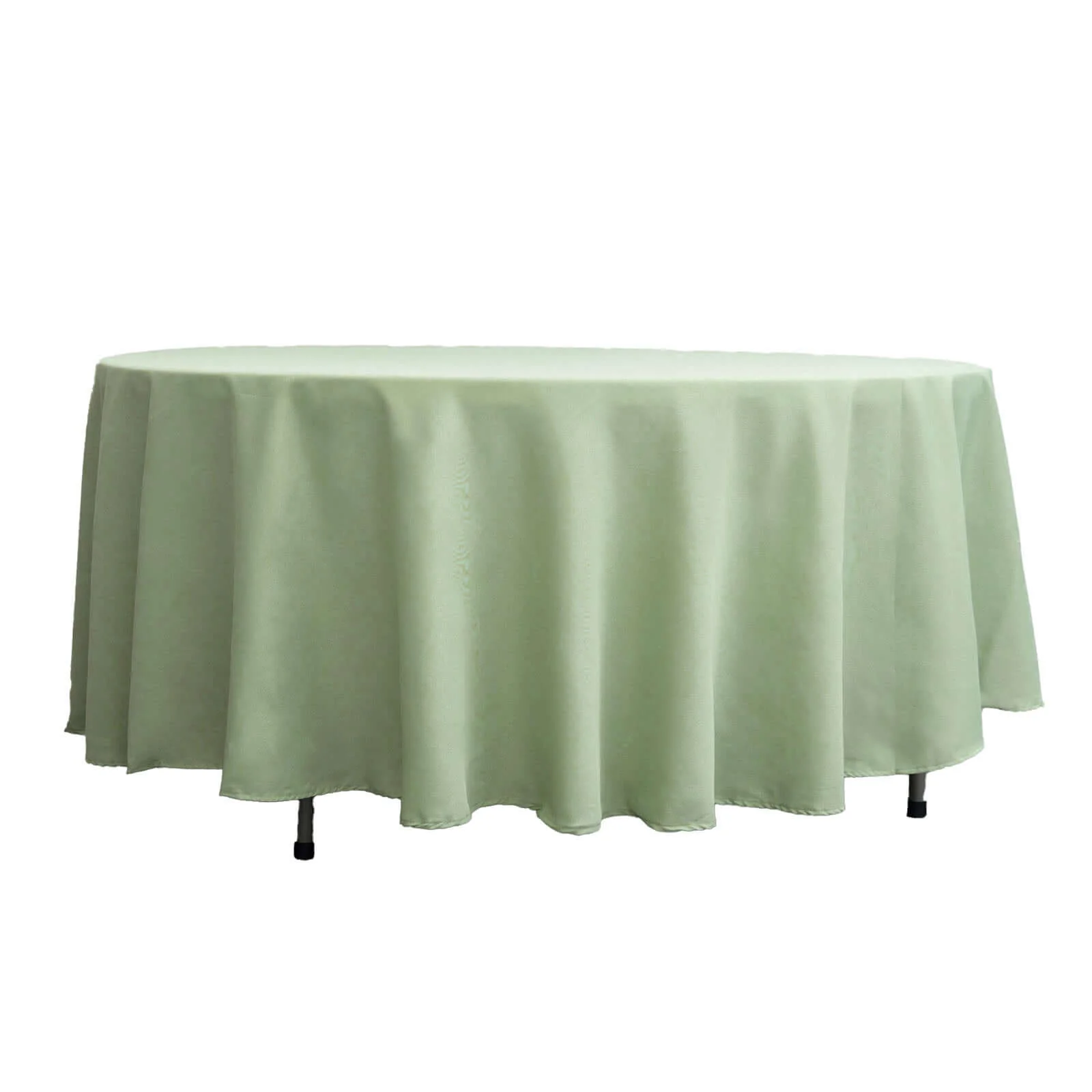 Polyester Round Tablecloth 108" Sage Green - Durable and Stain-Resistant for Easy Maintenance - Image 6