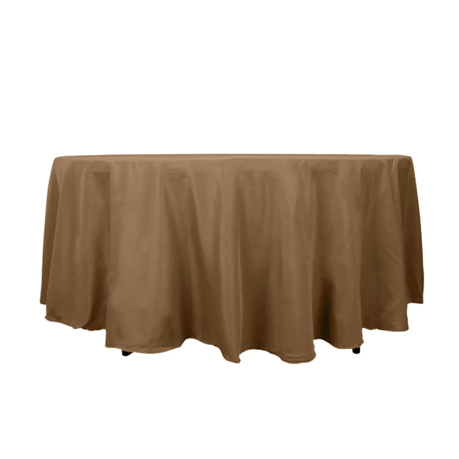 Polyester Round Tablecloth 108" Taupe - Durable and Stain-Resistant for Easy Maintenance - Image 6