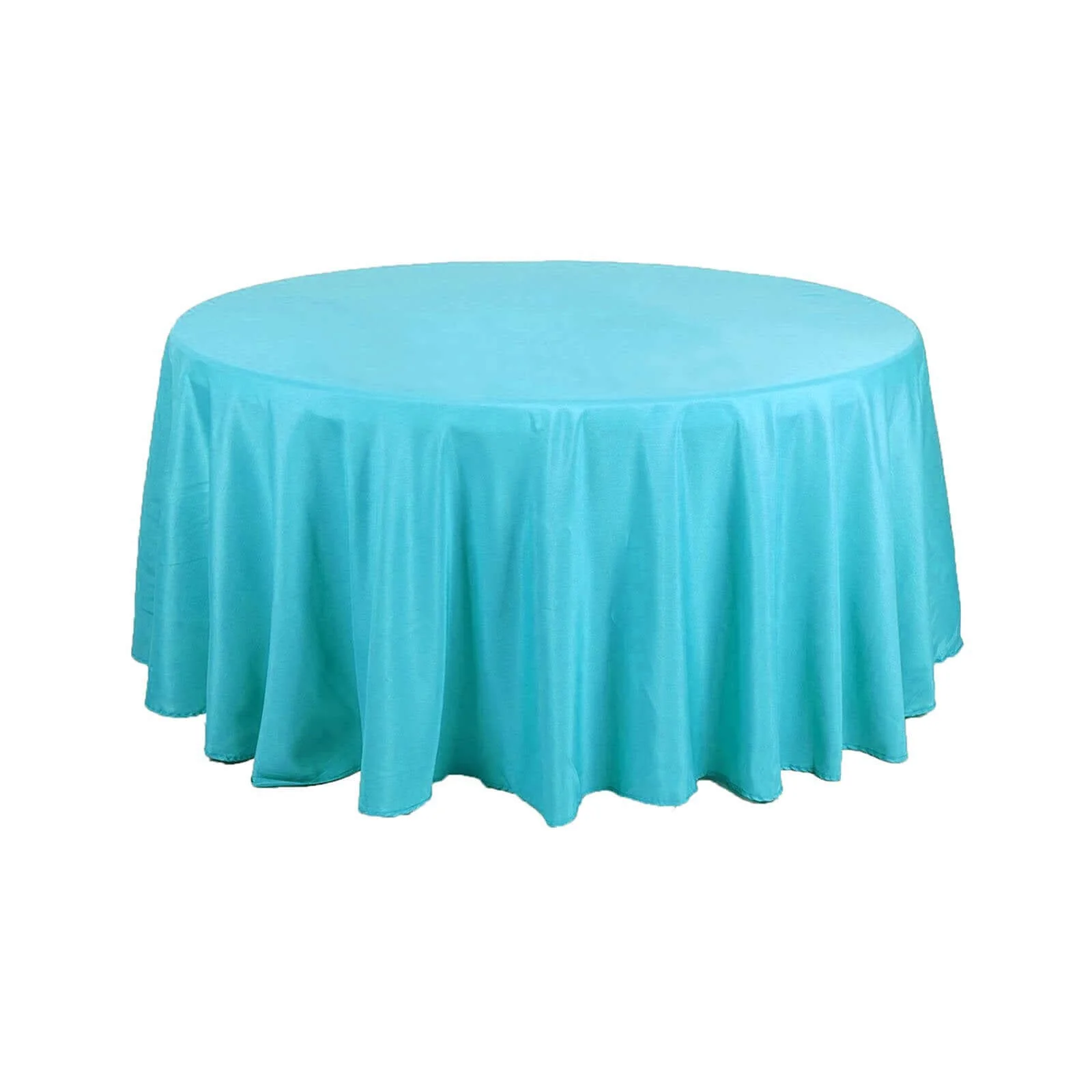 Polyester Round Tablecloth 108" Turquoise - Durable and Stain-Resistant for Easy Maintenance - Image 6