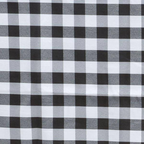 Polyester Round Tablecloth 108" White/Black Checkered Buffalo Plaid Design - Chic Decor for Casual Gatherings - Image 3
