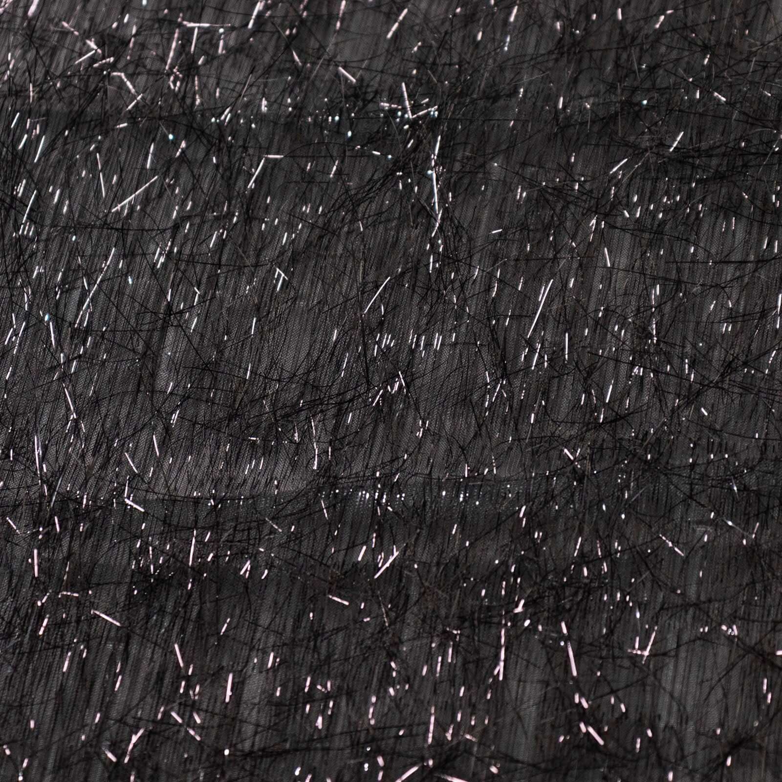 Polyester Round Tablecloth 120" Black Metallic Fringe Shag Tinsel Table Cover - Image 10