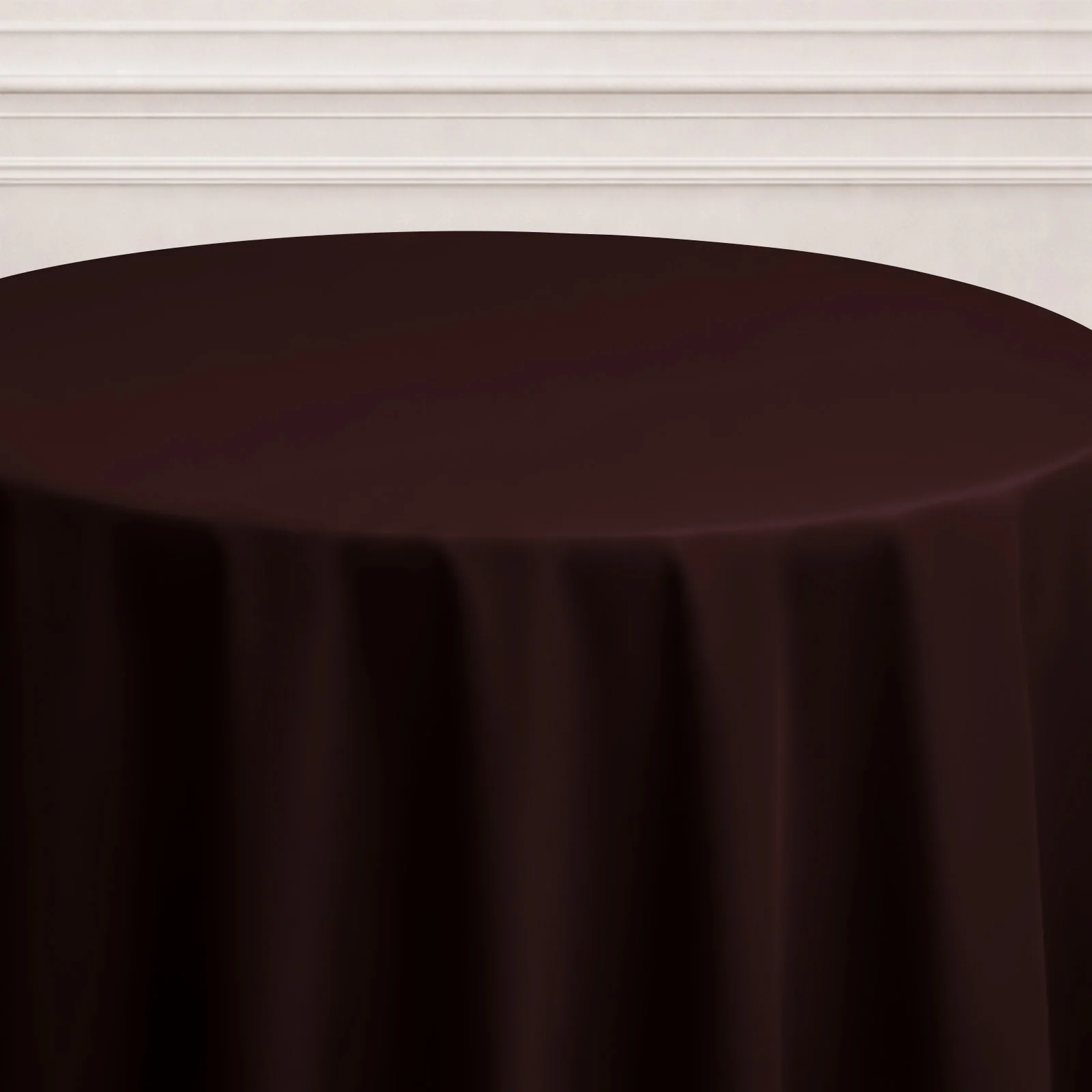 Polyester Round Tablecloth 120" Chocolate - Durable & Seamless Table Cover - Image 6