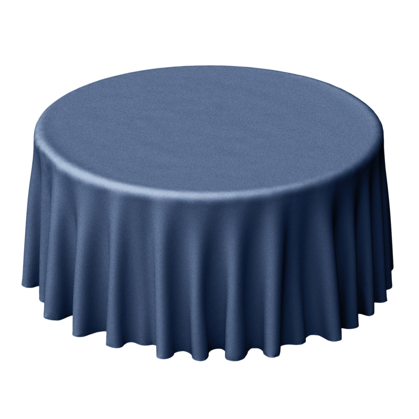 Polyester Round Tablecloth 120" Dark Denim Blue with Faux Denim Design - Seamless Finish for Modern Events - Image 5