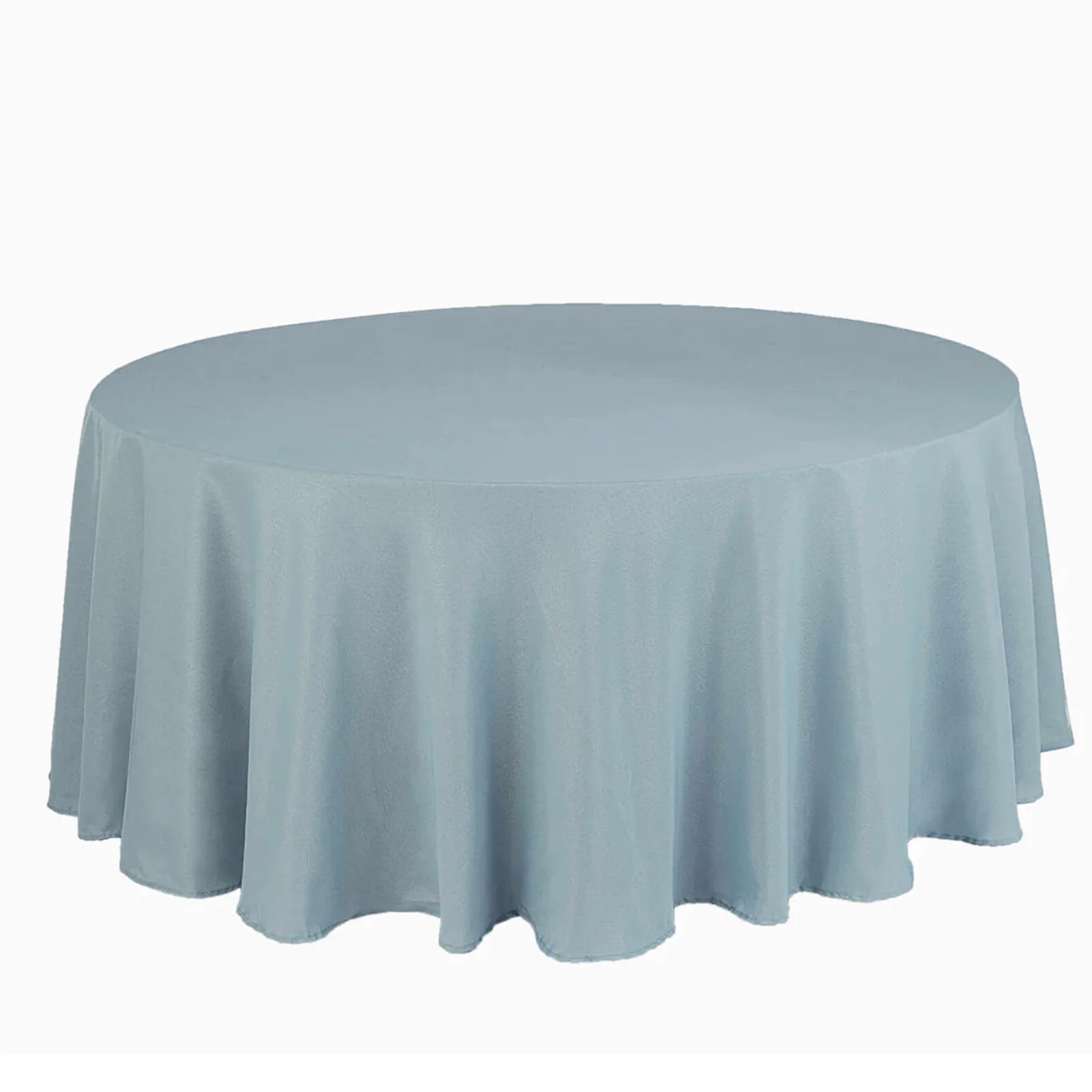 Polyester Round Tablecloth 120" Dusty Blue - Durable & Seamless Table Cover - Image 2