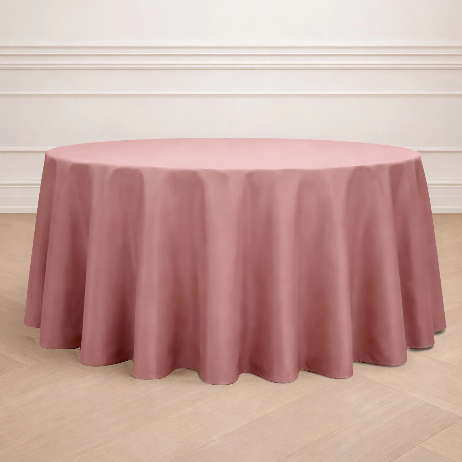 Polyester Round Tablecloth 120" Dusty Rose - Durable & Seamless Table Cover