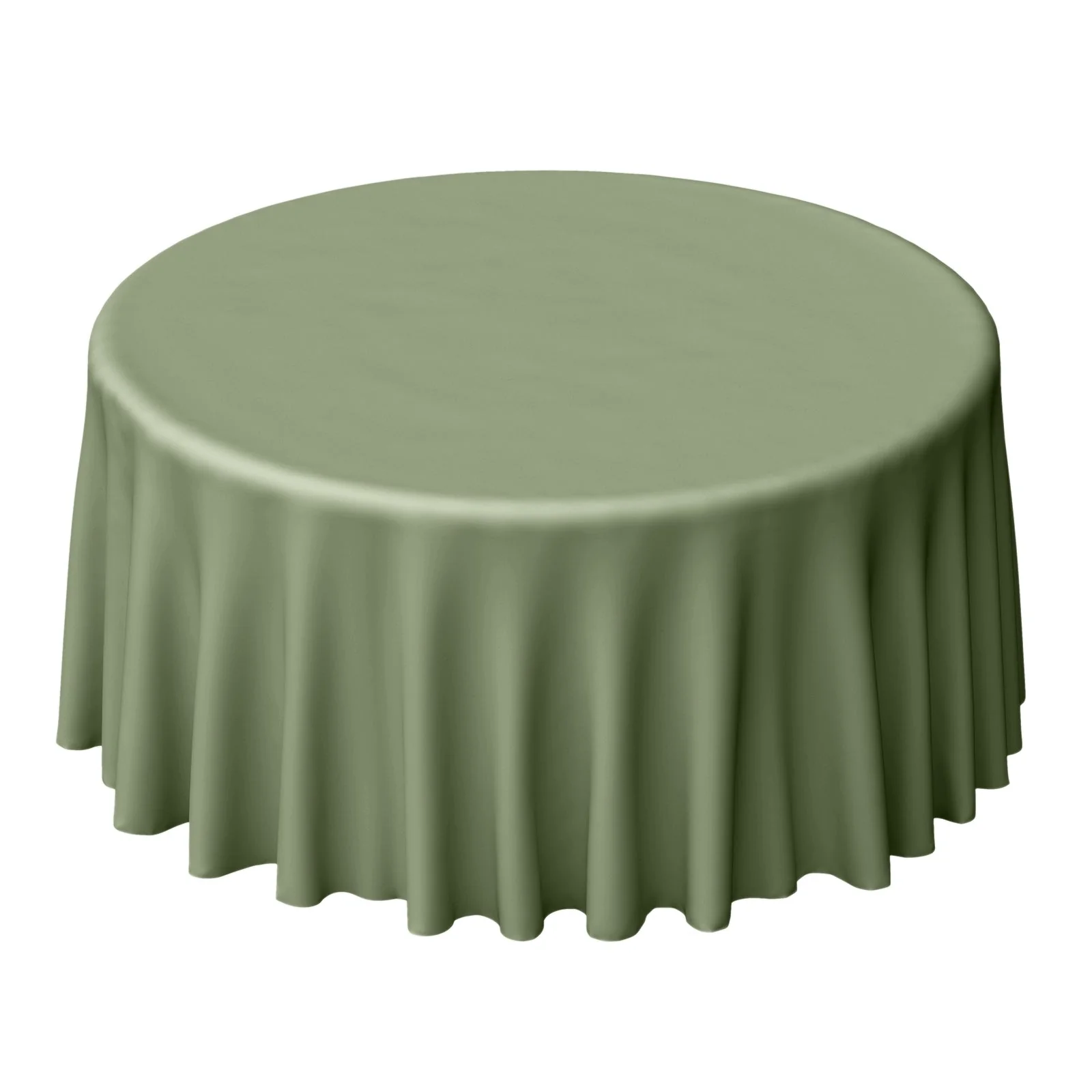 Polyester Round Tablecloth 120" Dusty Sage Green - Durable & Seamless Table Cover - Image 5