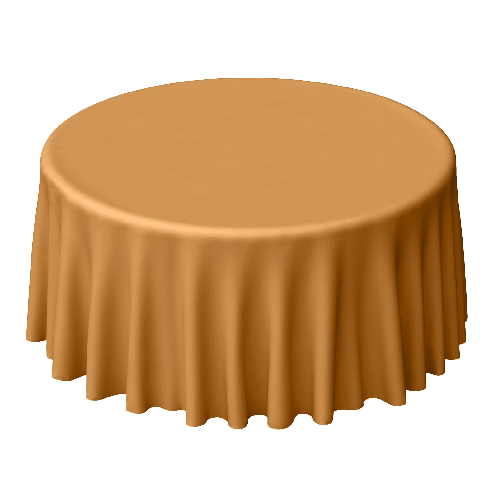 Polyester Round Tablecloth 120" Gold - Durable & Seamless Design for Polished Event Styling - Image 6
