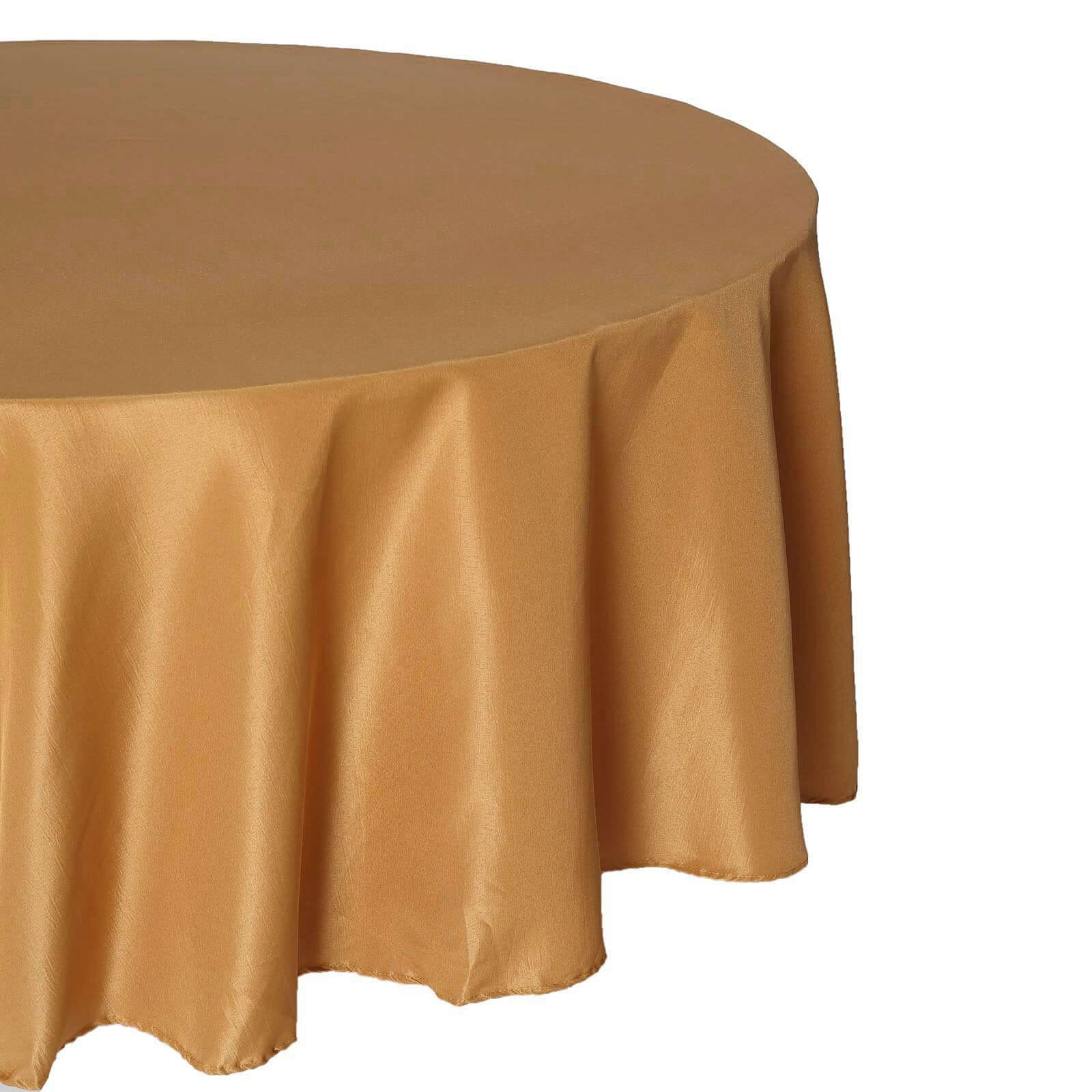 Polyester Round Tablecloth 120" Gold - Durable & Seamless Design for Polished Event Styling - Image 8