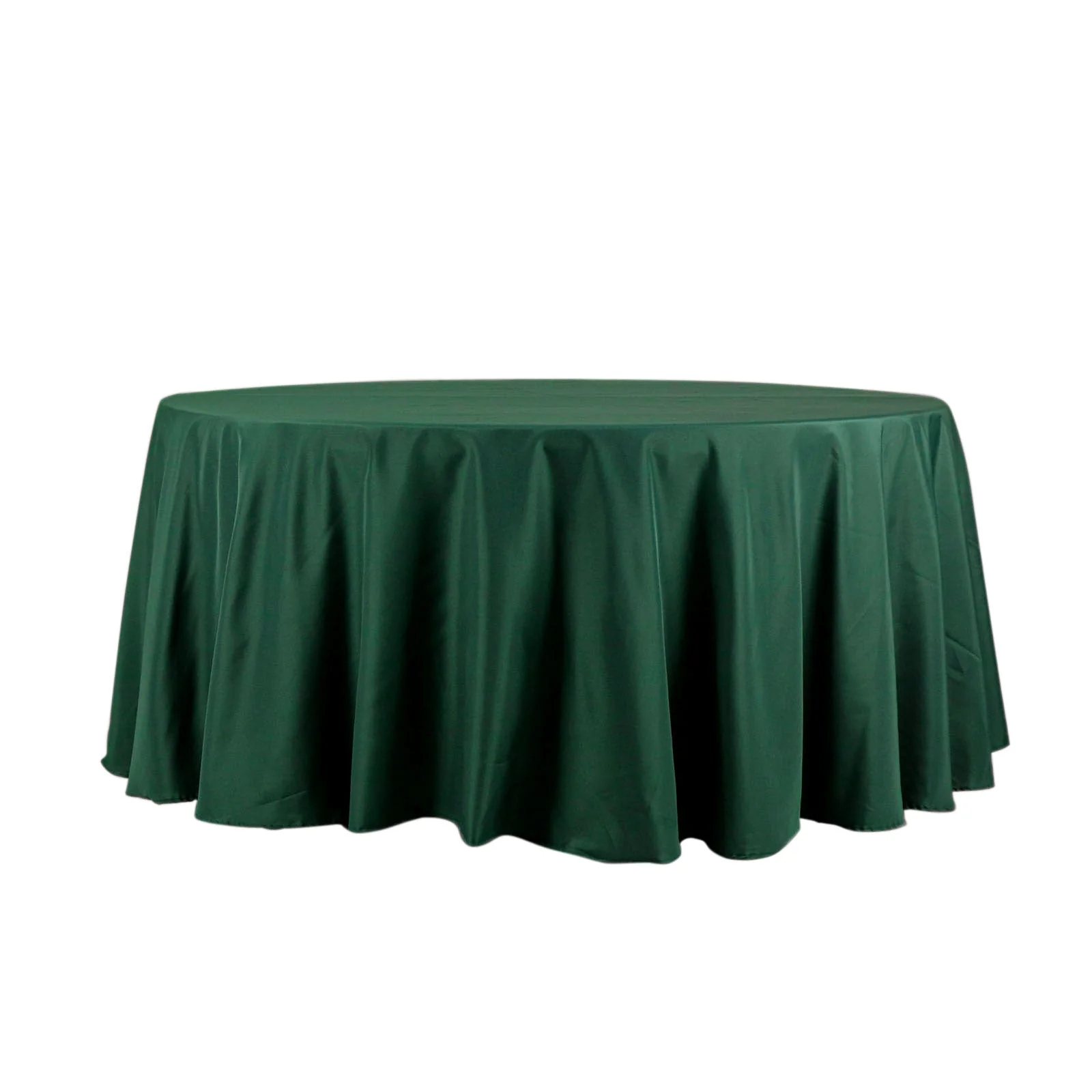 Polyester Round Tablecloth 120" Hunter Emerald Green - Durable & Seamless Table Cover - Image 2