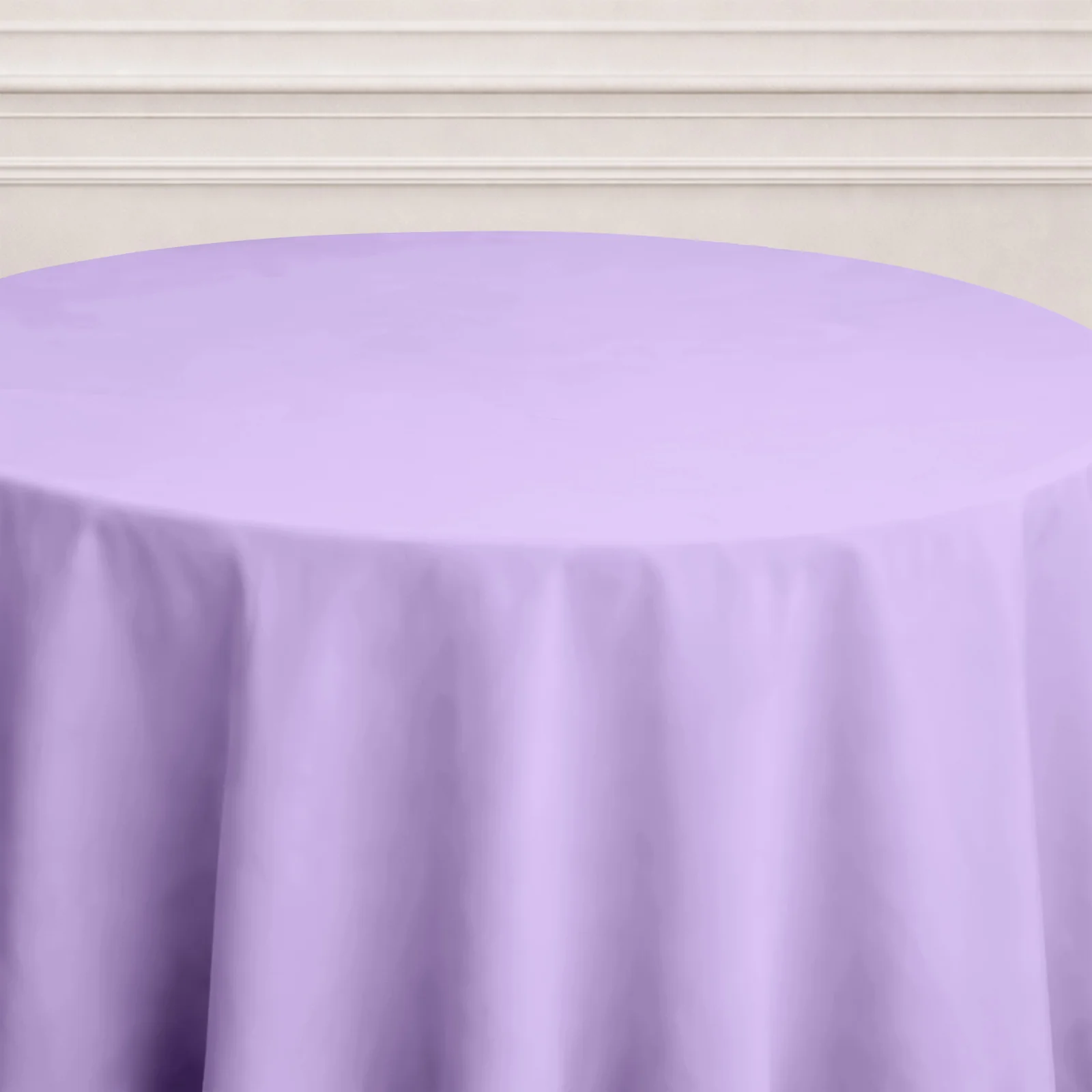 Polyester Round Tablecloth 120" Lavender Lilac - Durable & Seamless Table Cover - Image 6