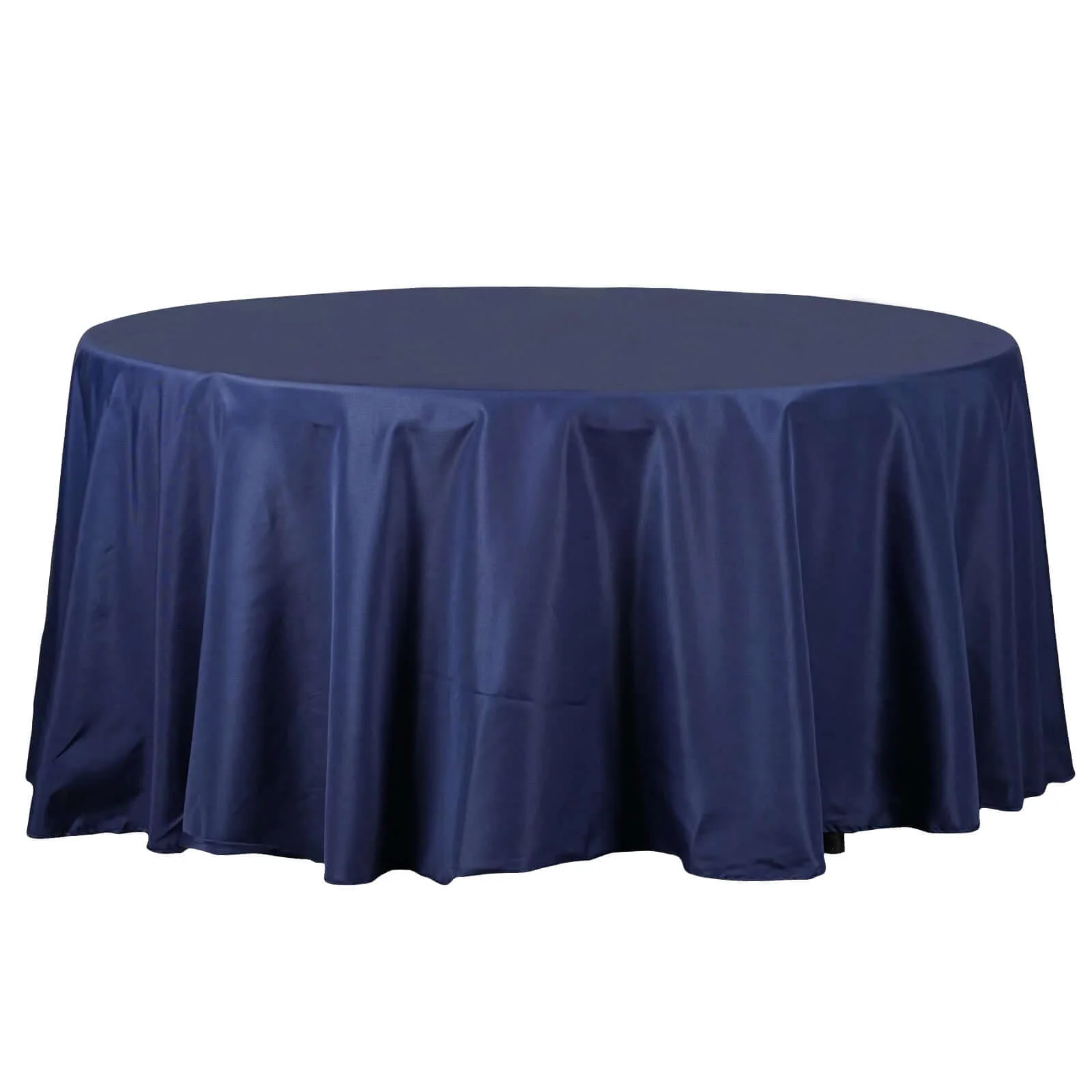 Polyester Round Tablecloth 120" Navy Blue - Durable & Seamless Table Cover - Image 2