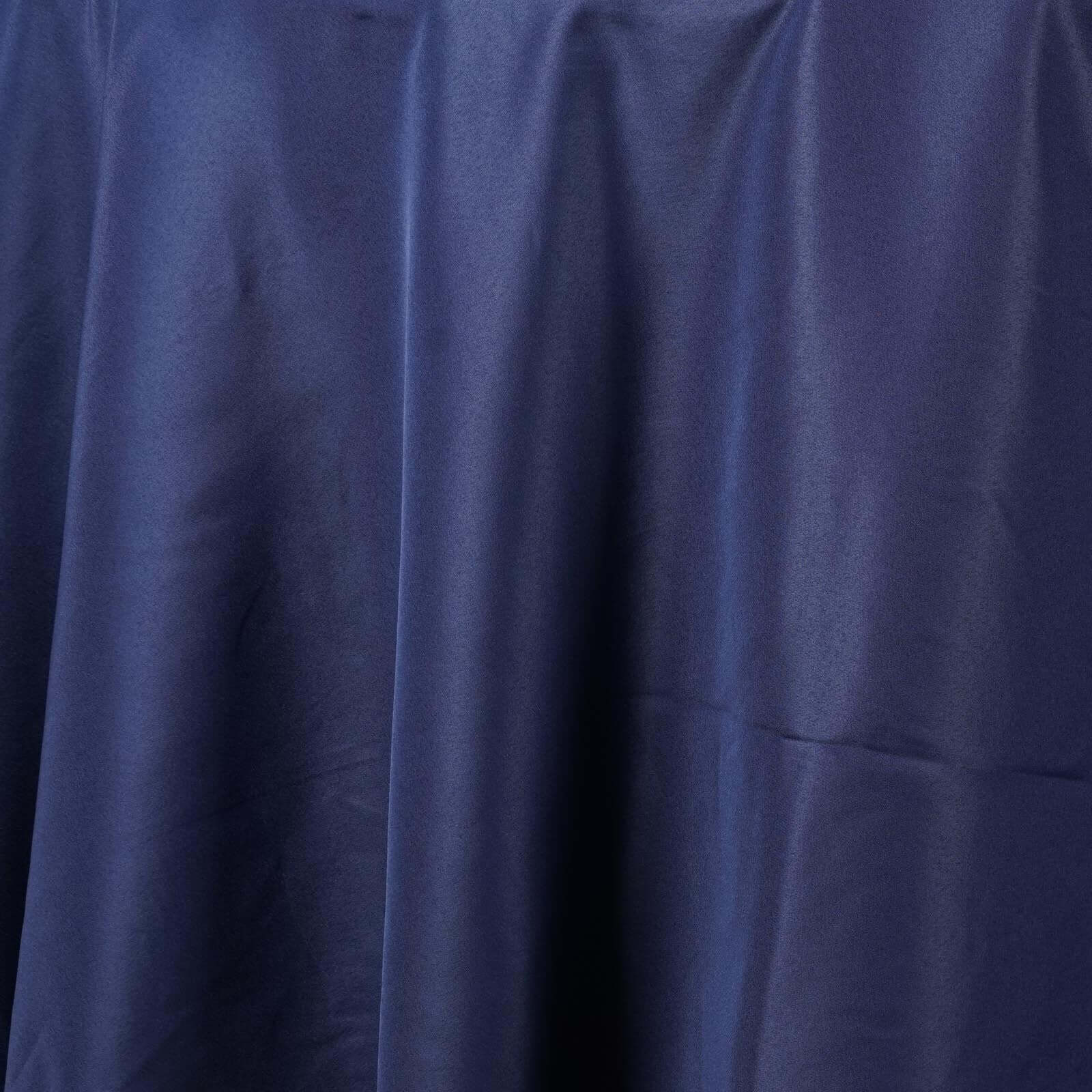 Polyester Round Tablecloth 120" Navy Blue - Durable & Seamless Table Cover - Image 8