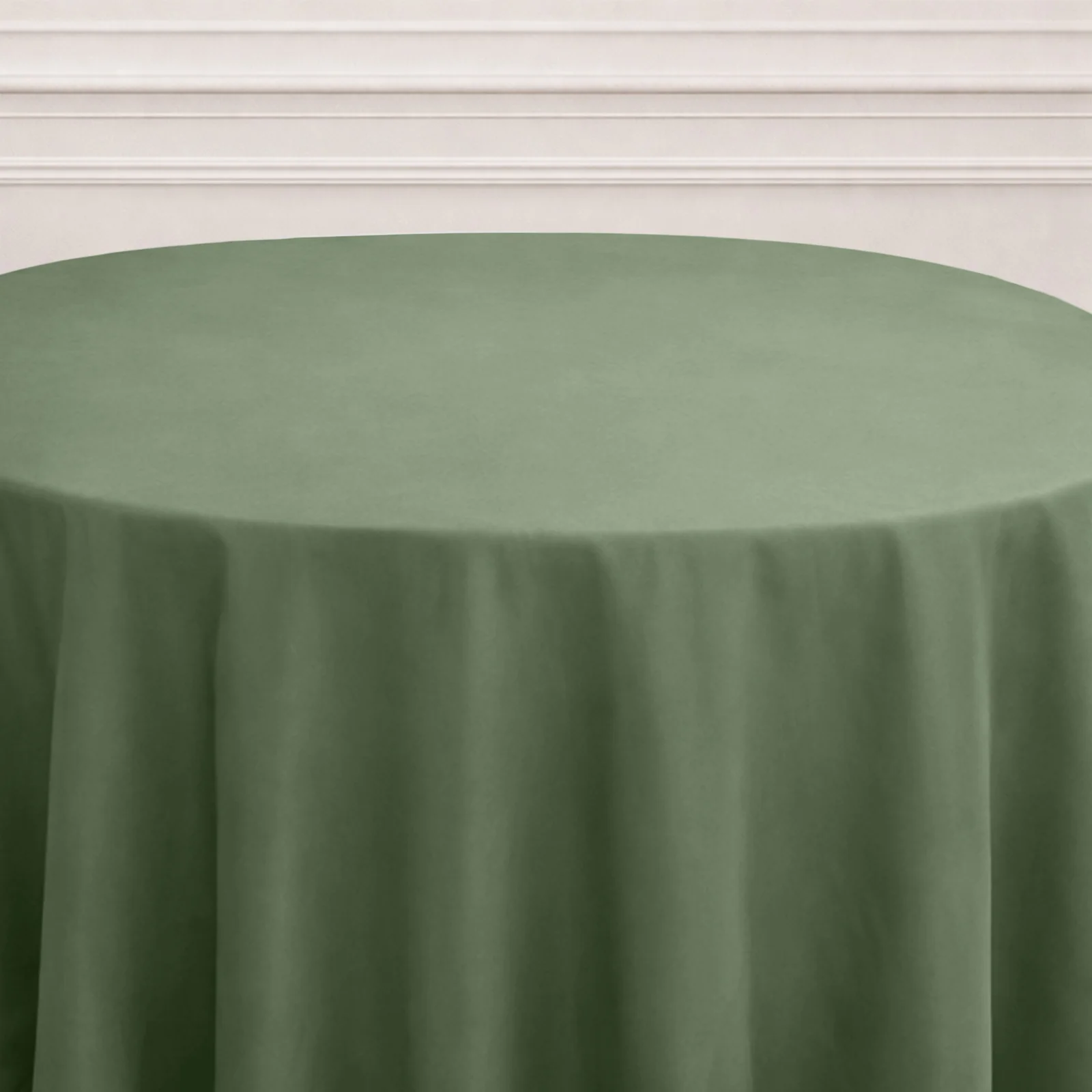Polyester Round Tablecloth 120" Olive Green - Durable & Seamless Table Cover - Image 6