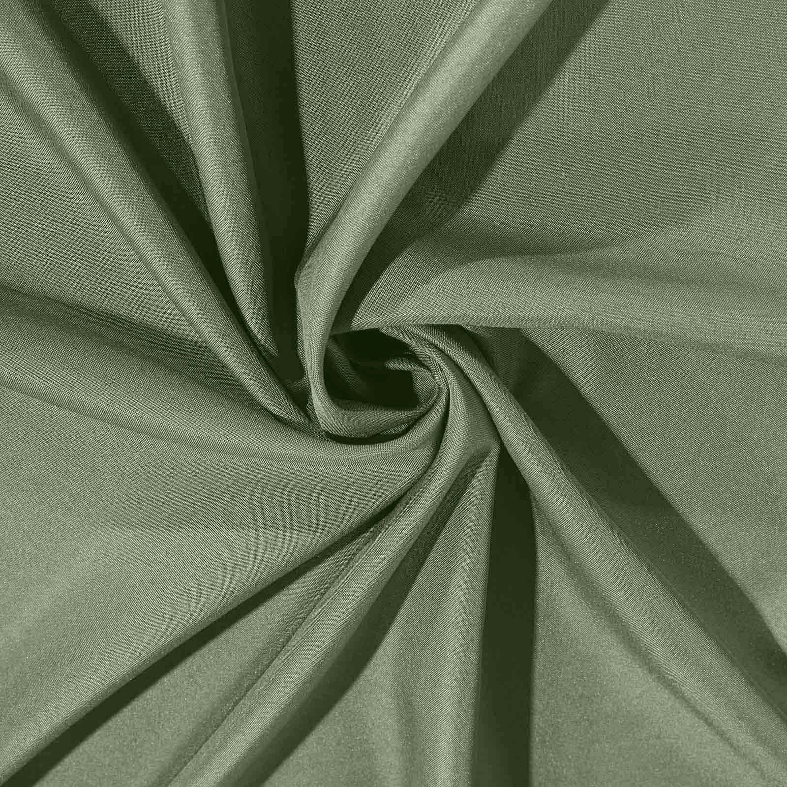 Polyester Round Tablecloth 120" Olive Green - Durable & Seamless Table Cover - Image 8