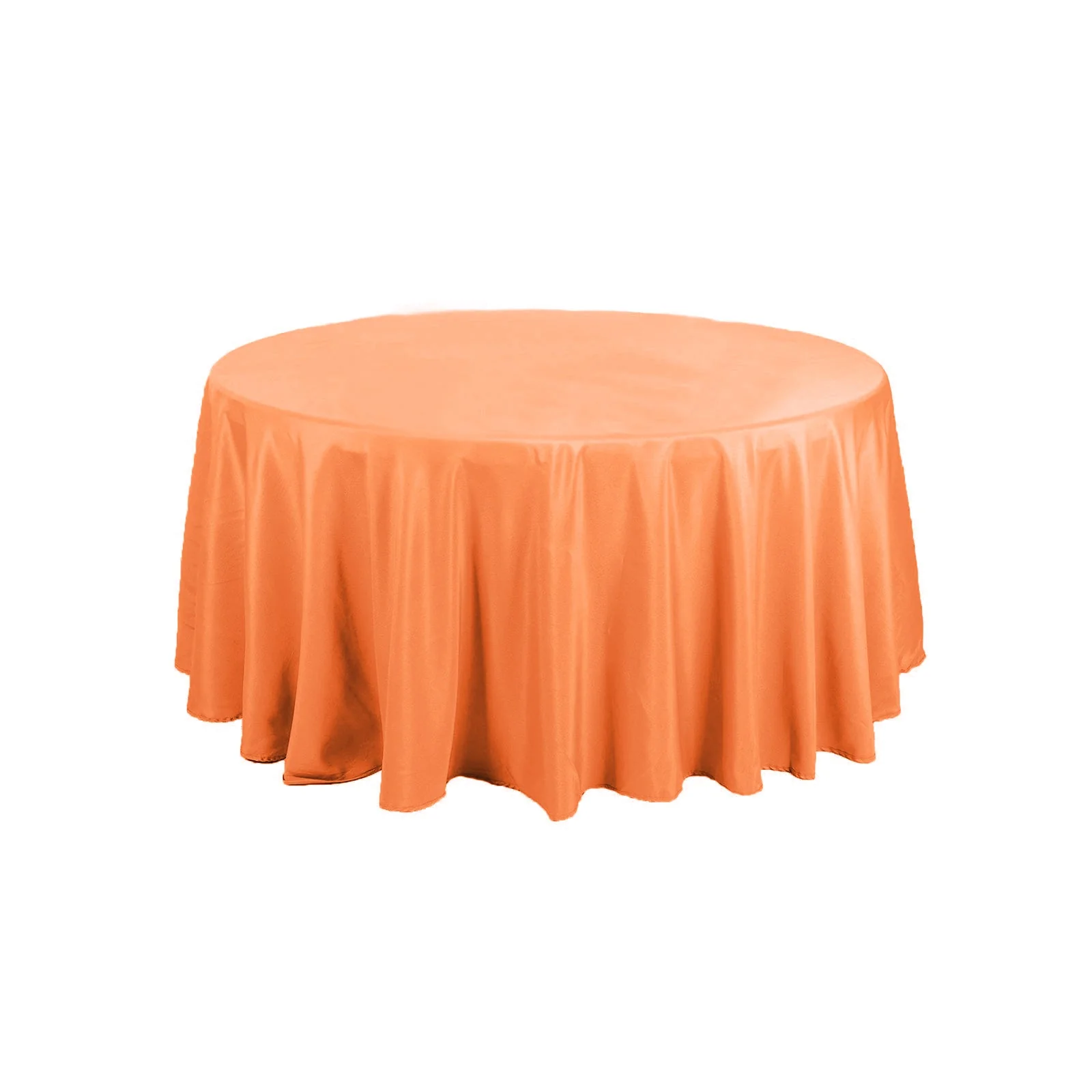 Polyester Round Tablecloth 120" Orange - Durable & Seamless Table Cover - Image 2