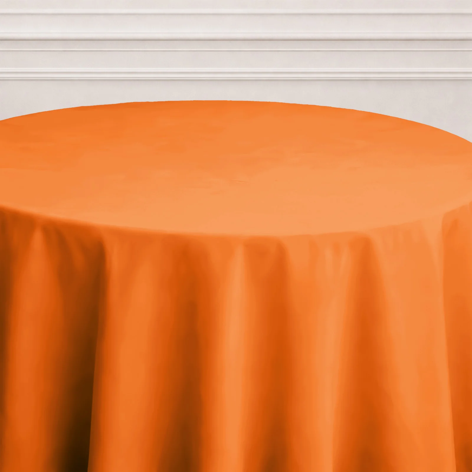 Polyester Round Tablecloth 120" Orange - Durable & Seamless Table Cover - Image 6