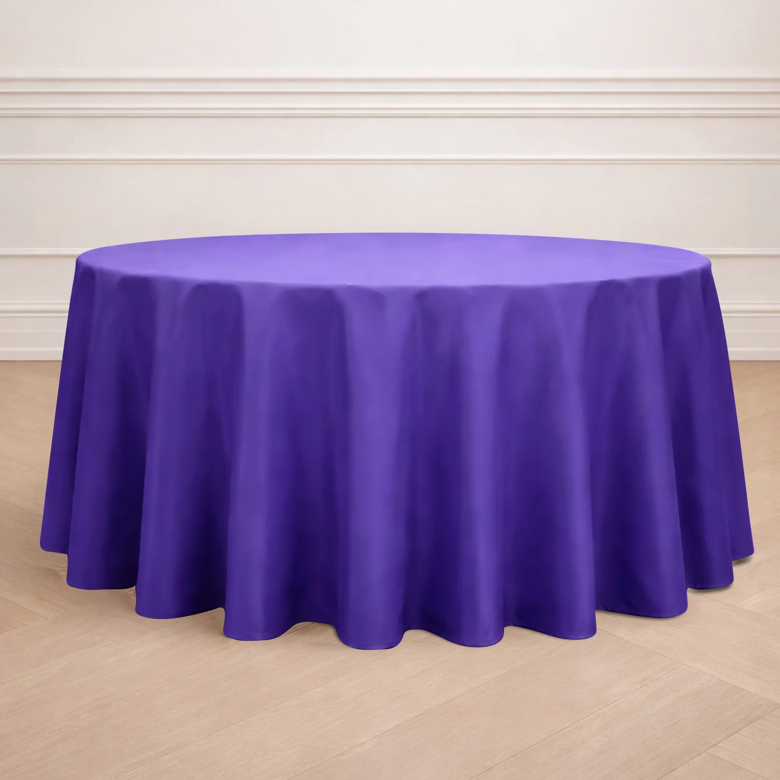 Polyester Round Tablecloth 120" Purple - Durable & Seamless Table Cover