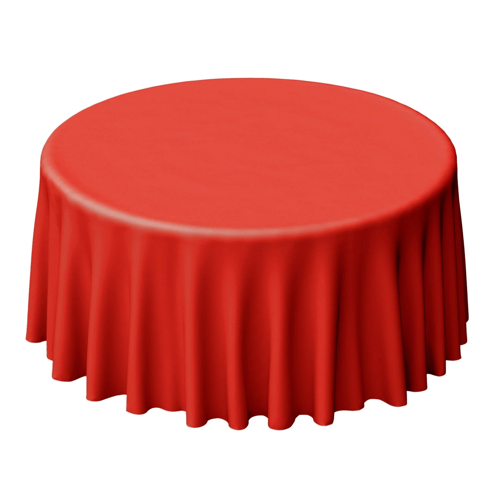 Polyester Round Tablecloth 120" Red - Durable & Seamless Table Cover - Image 6