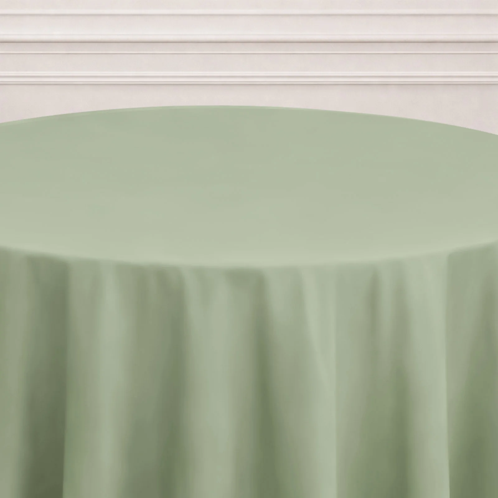 Polyester Round Tablecloth 120" Sage Green - Durable & Seamless Table Cover - Image 6