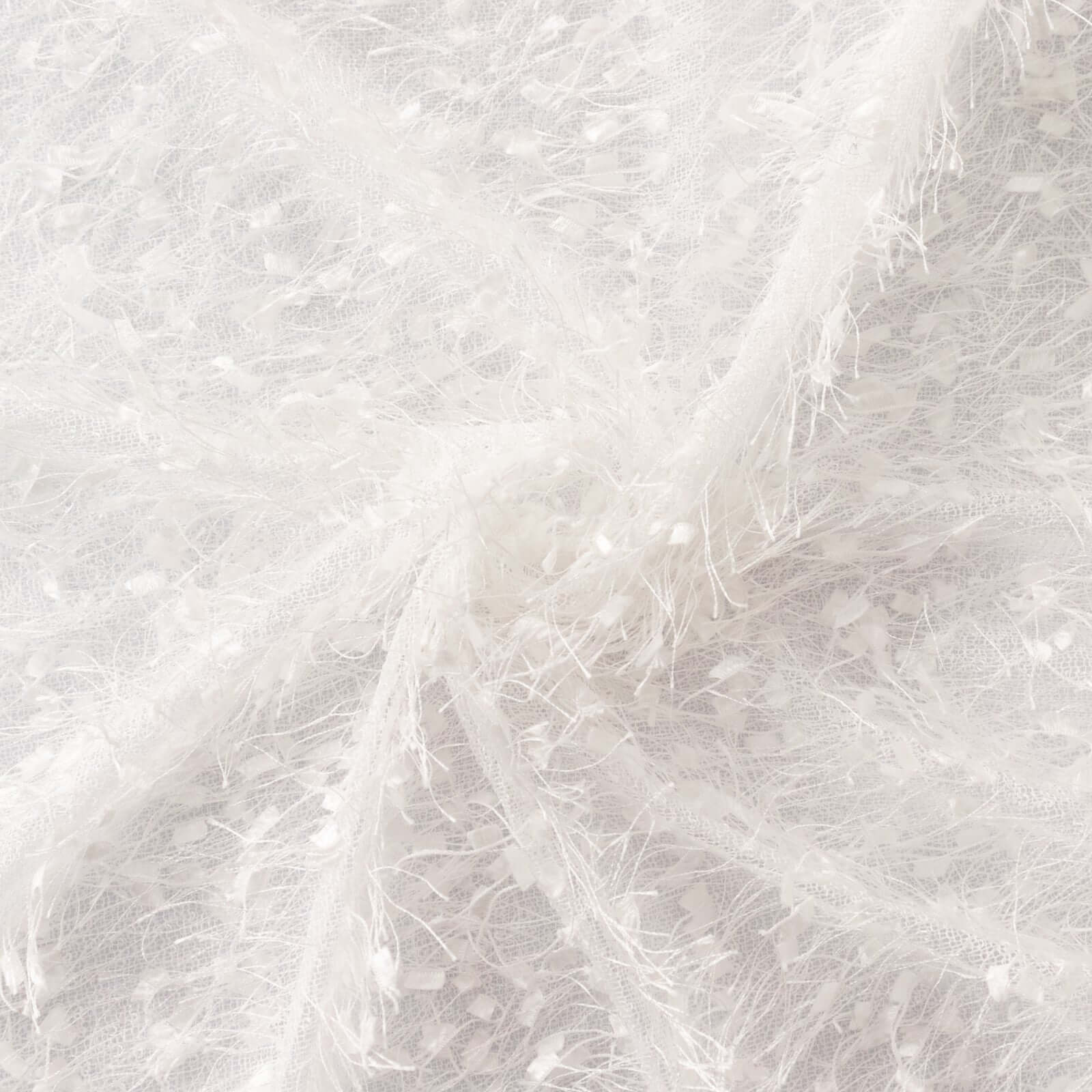 Polyester Round Tablecloth 120" White Fringe Shag Design - Ultra Soft Hypoallergenic Table Cover for Weddings & Festive Events - Image 8