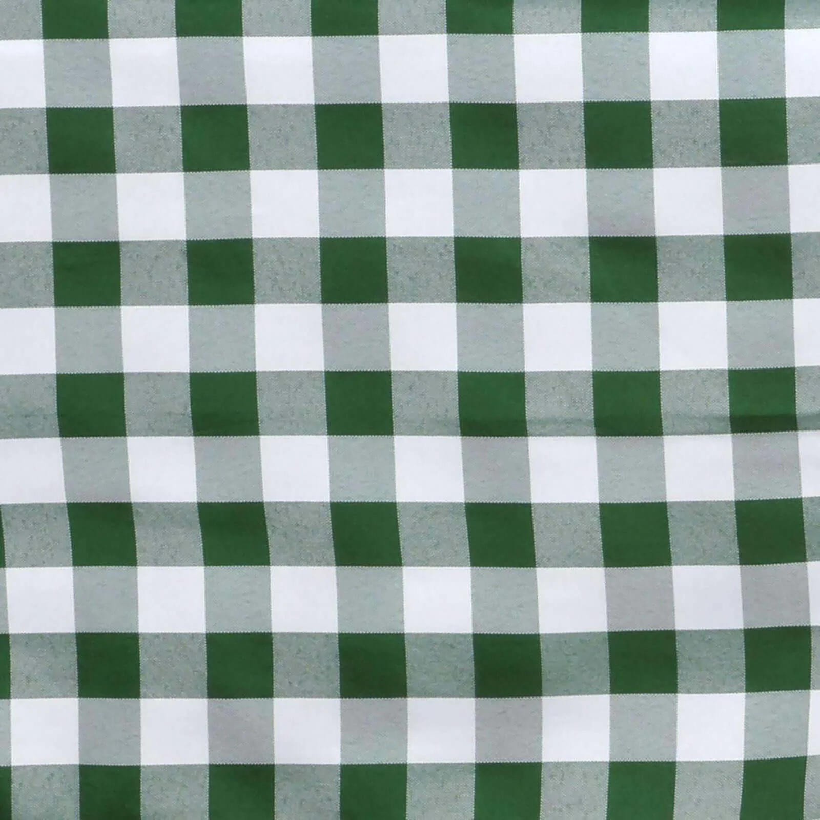 Polyester Round Tablecloth 120" White/Green Checkered Buffalo Plaid Design - Seamless Rustic Table Cover - Image 6