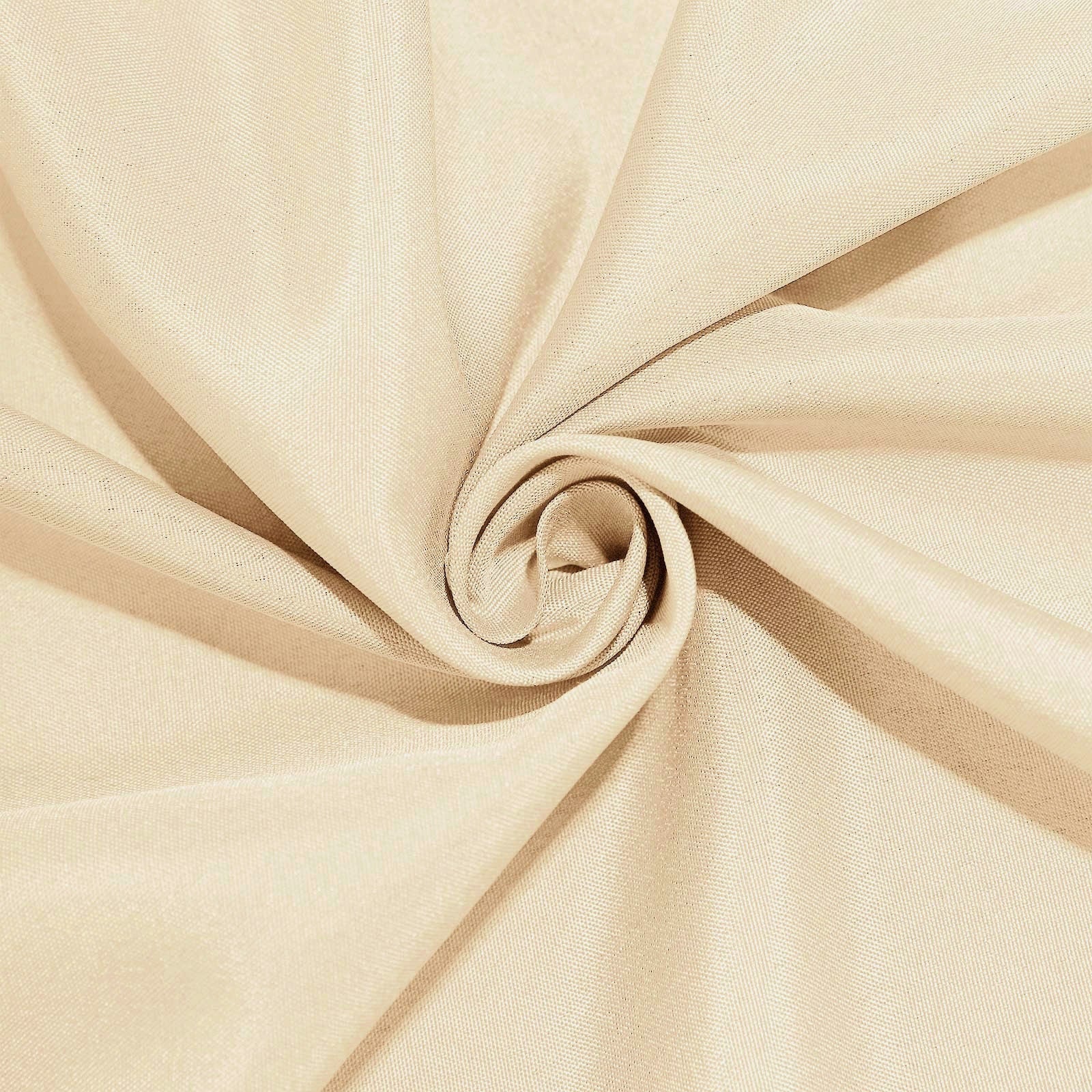 Polyester Round Tablecloth 132" Beige - Seamless Finish Table Cover - Image 7