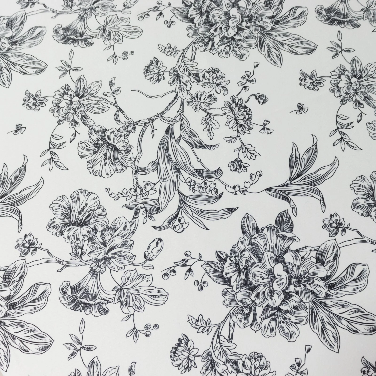 Polyester Round Tablecloth 132" White with Black French Toile Pattern - Sophisticated Table Cover for Chic Weddings & Events - Image 5