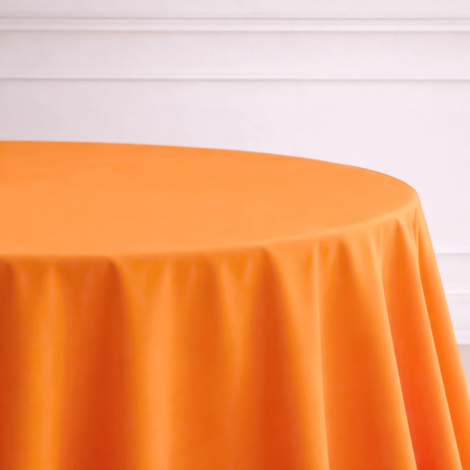 Polyester Round Tablecloth 132" Orange - Seamless Finish Table Cover - Image 5