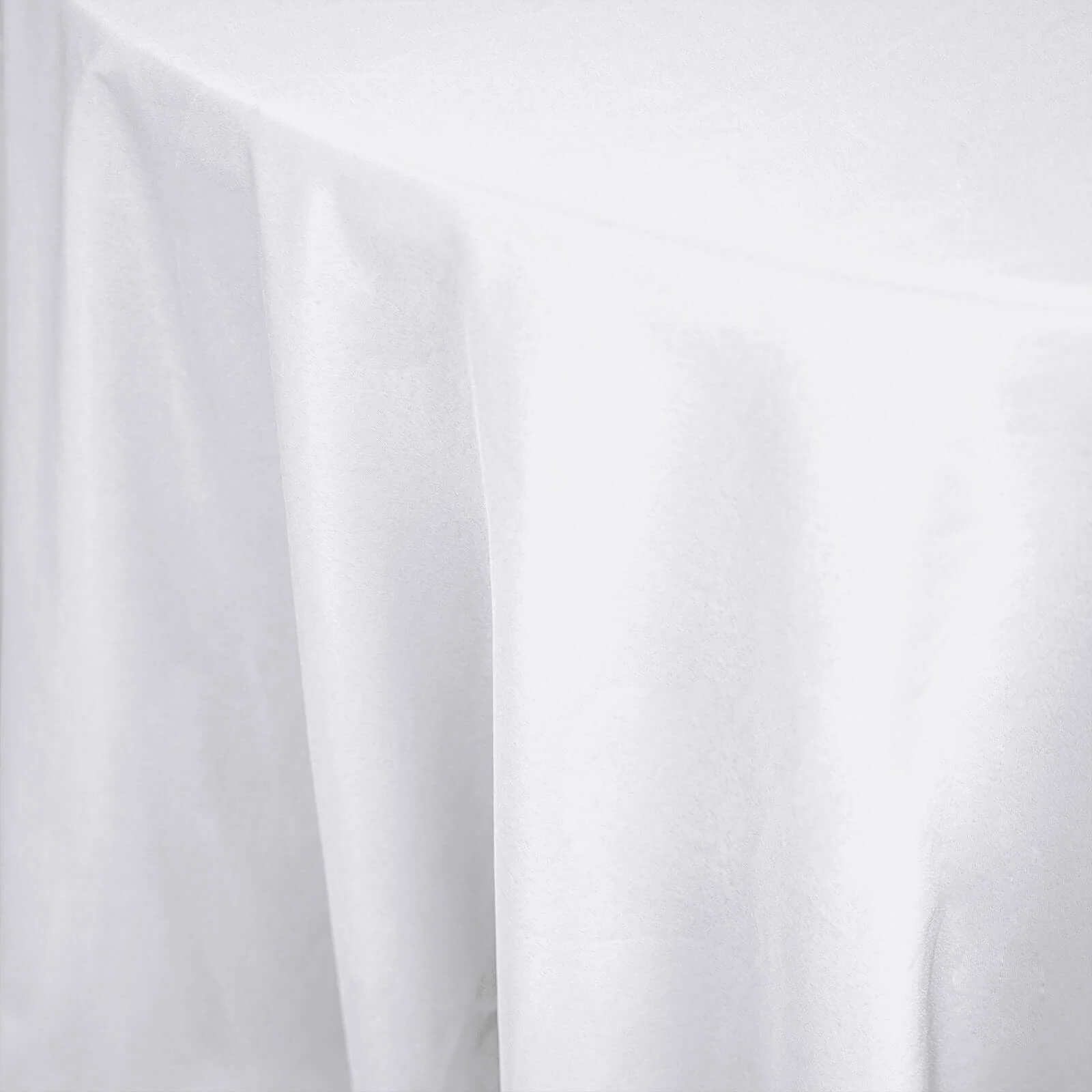 Polyester Round Tablecloth 132" White with Seamless Finish - Sophisticated Decor for Upscale Occasions - Image 7