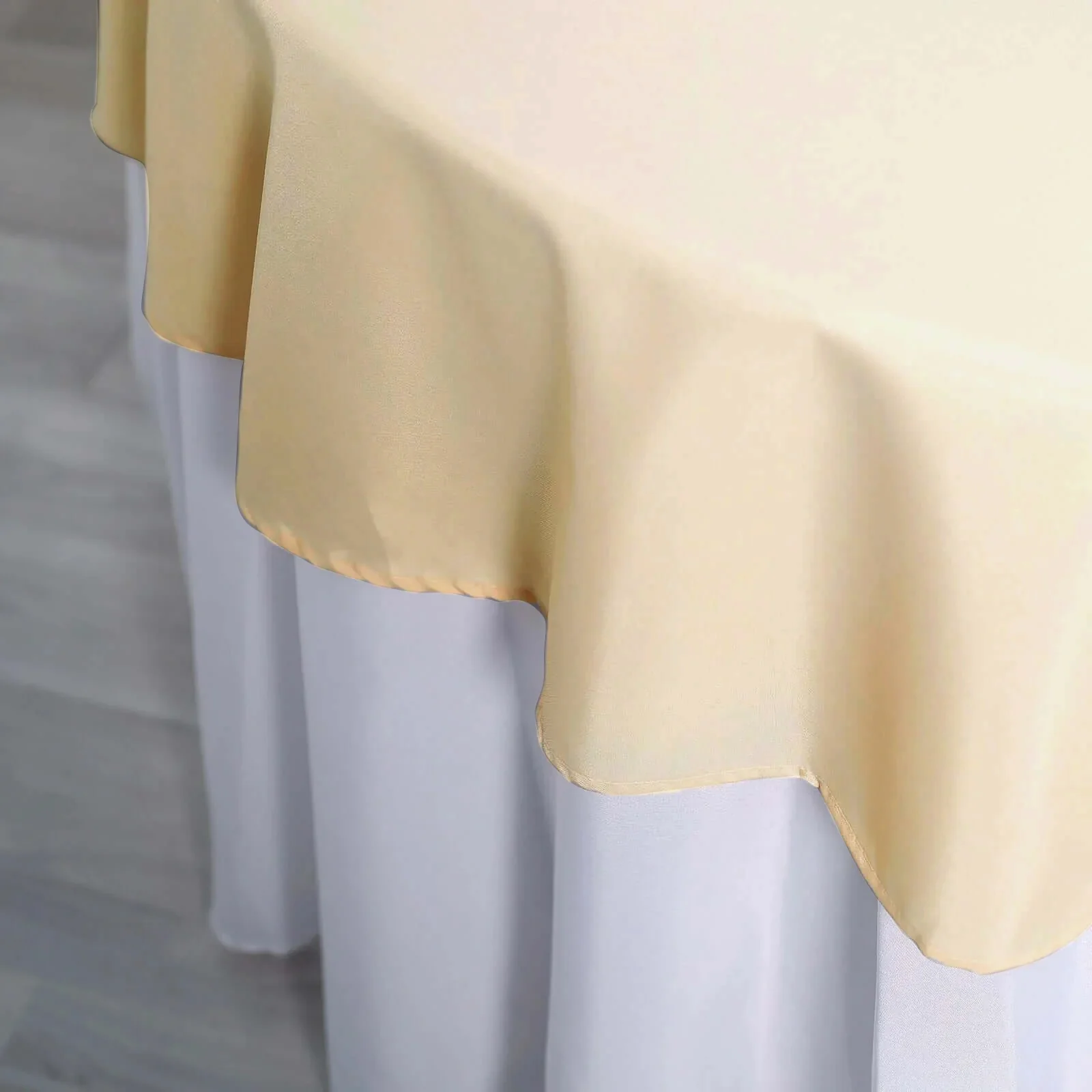 Polyester Round Tablecloth 70" Beige - Linen Texture Table Cover - Image 6