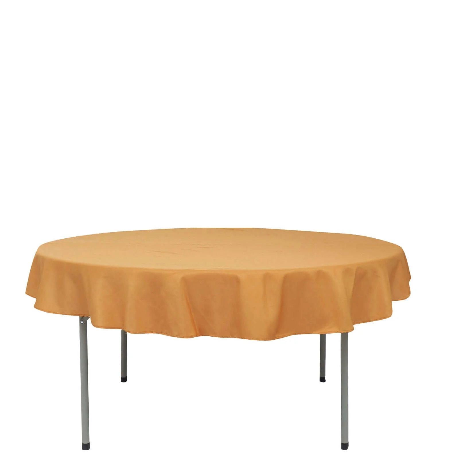 Polyester Round Tablecloth 70" Gold with Linen Texture - Sophisticated Decor for Everyday Use - Image 5