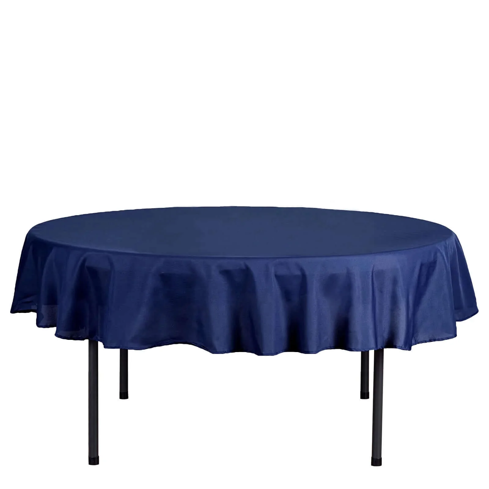 Polyester Round Tablecloth 70" Navy Blue - Linen Texture Table Cover - Image 6