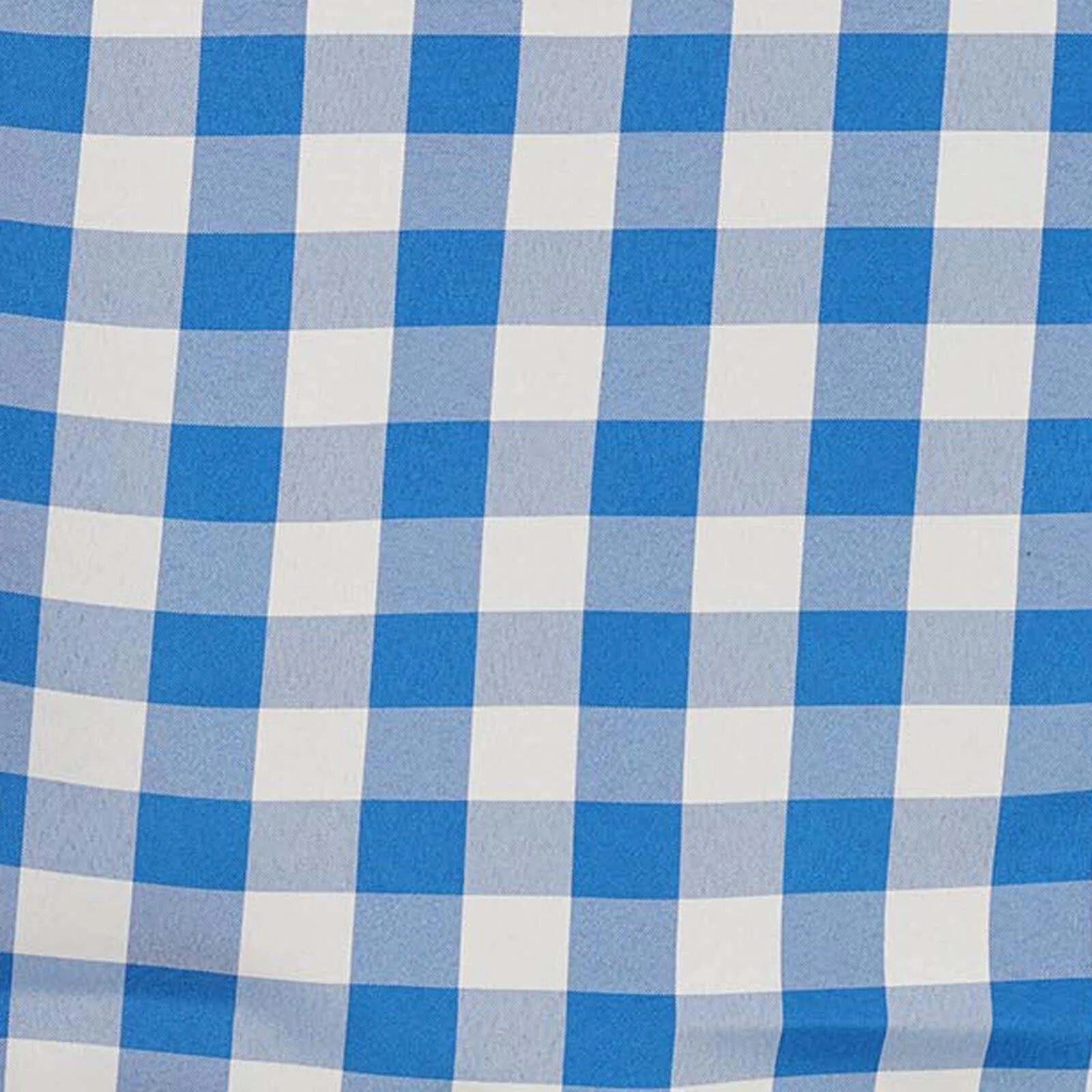 Polyester Round Tablecloth 70" White/Blue Checkered Buffalo Plaid Table Cover - Image 3