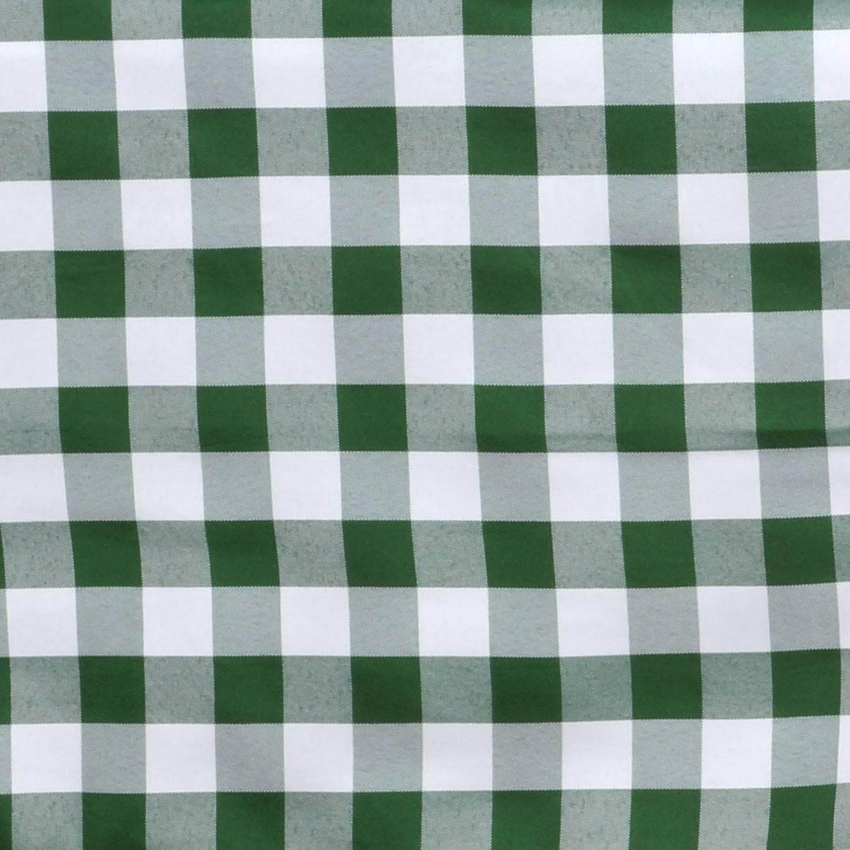 Polyester Round Tablecloth 70" White/Green Checkered Buffalo Plaid Table Cover - Image 3