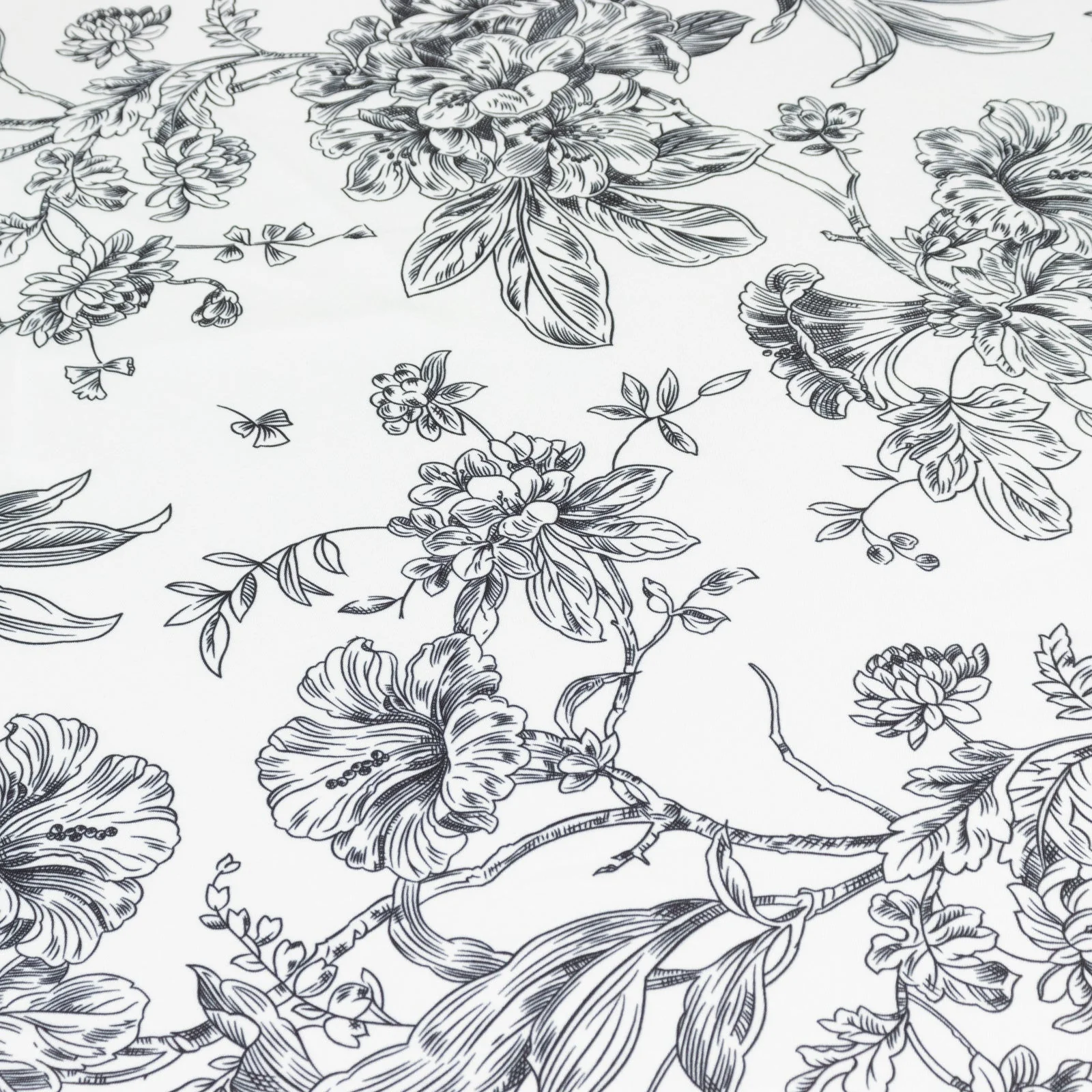 Polyester Round Tablecloth 90" White with Black French Toile Pattern - Sophisticated Table Cover for Chic Weddings & Events - Image 5