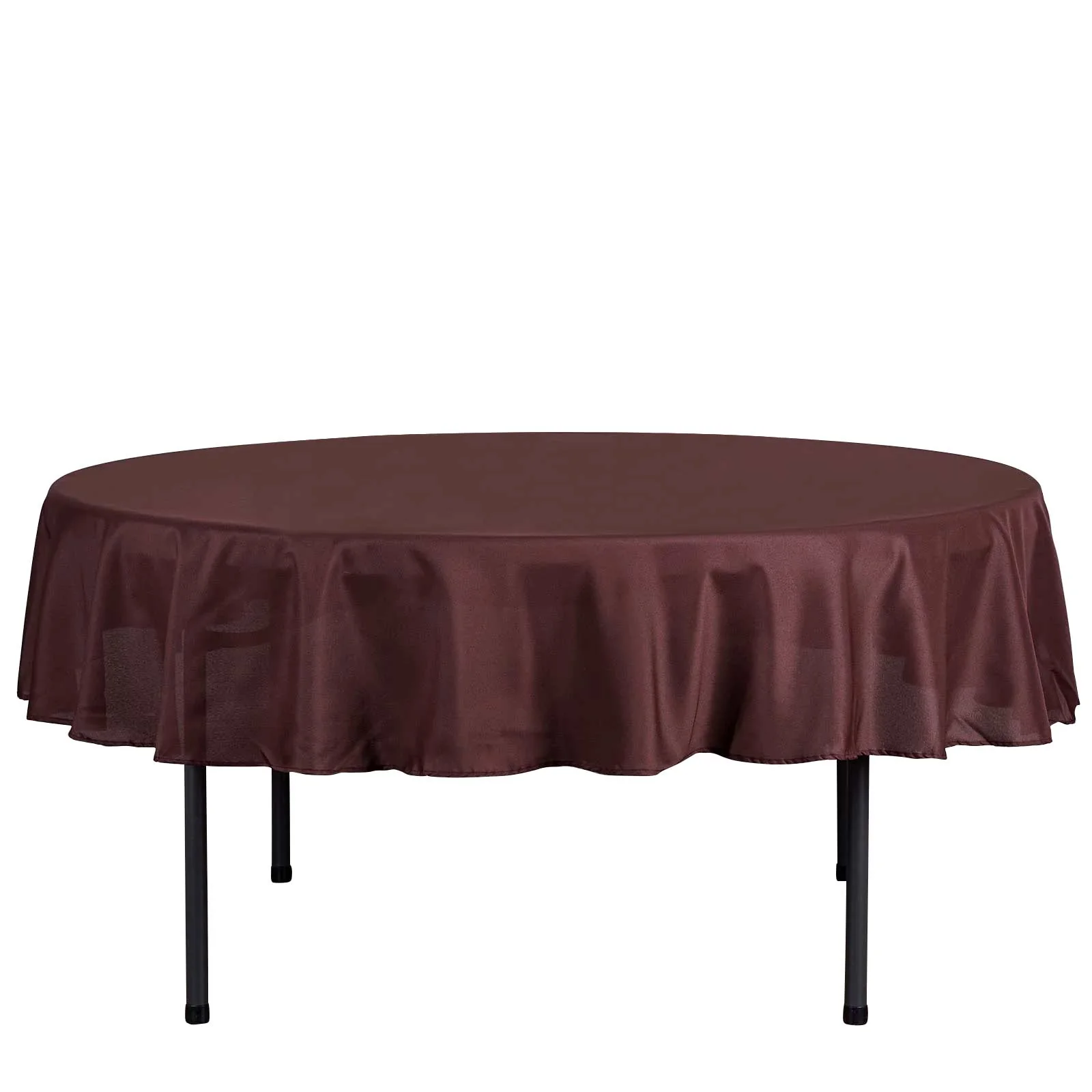 Polyester Round Tablecloth 90" Chocolate - Reusable & Durable Table Cover - Image 6