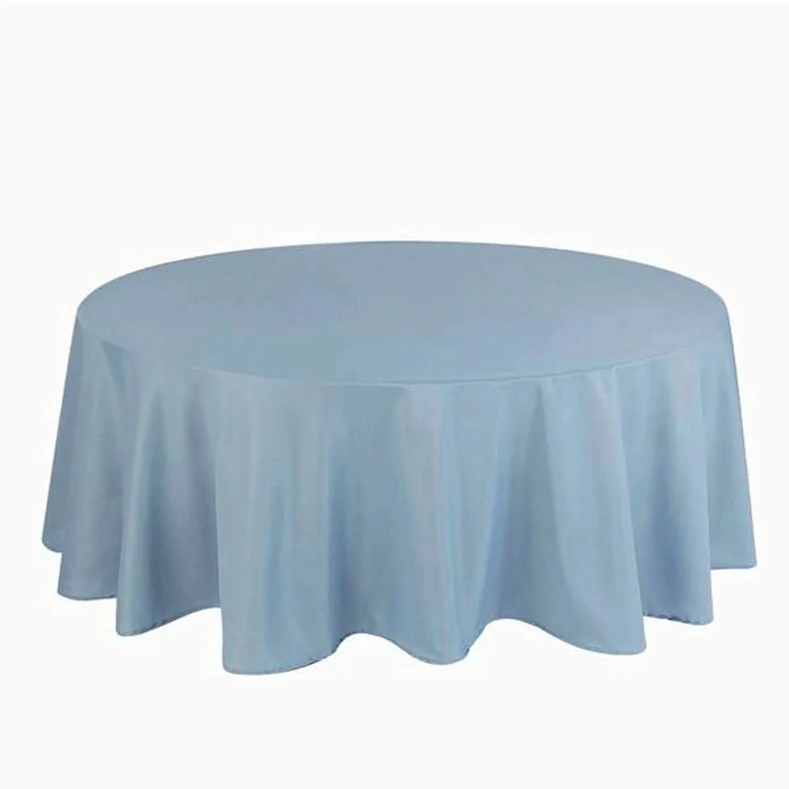 Polyester Round Tablecloth 90" Dusty Blue - Reusable & Durable Table Cover - Image 6