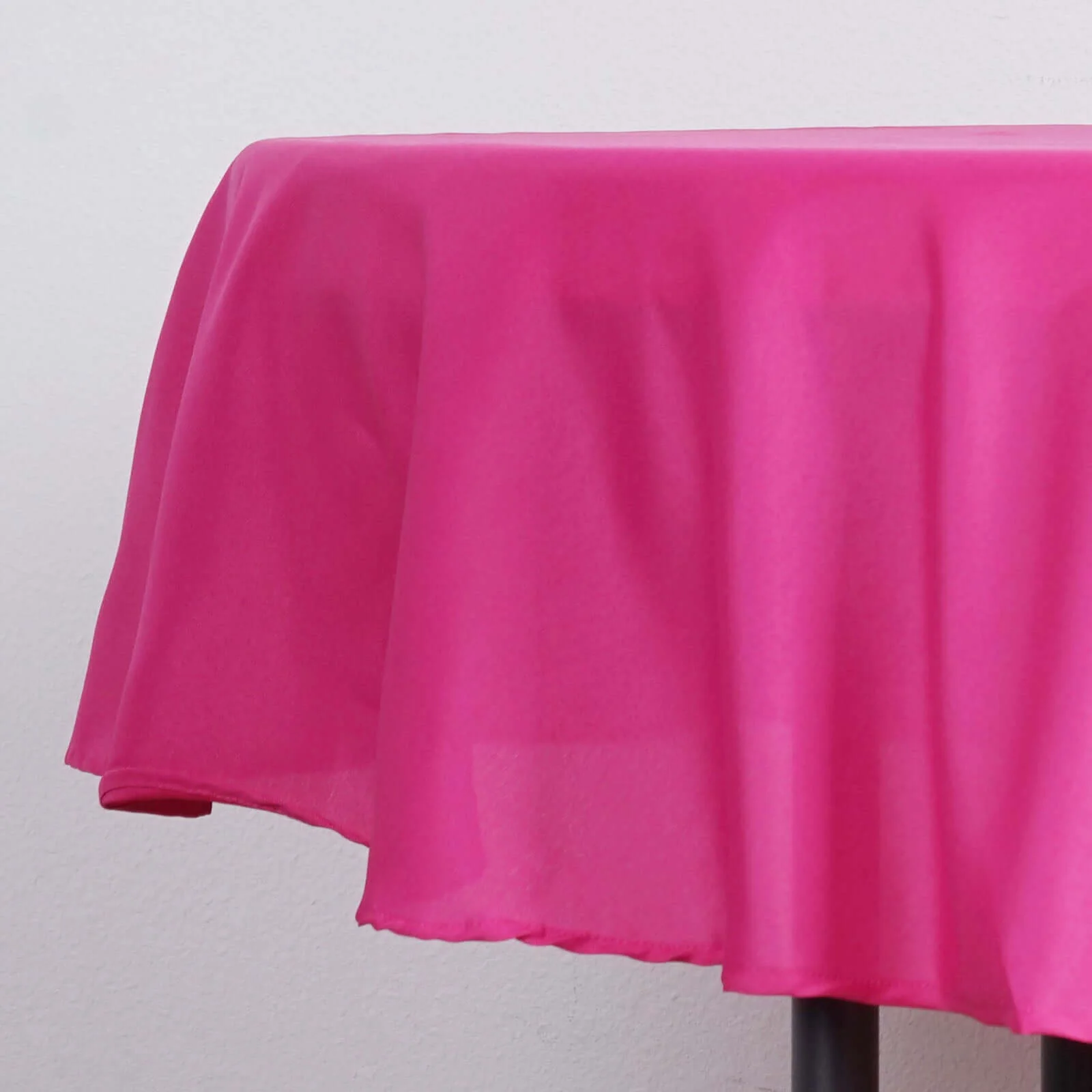 Polyester Round Tablecloth 90" Fuchsia - Reusable & Durable Table Cover - Image 3