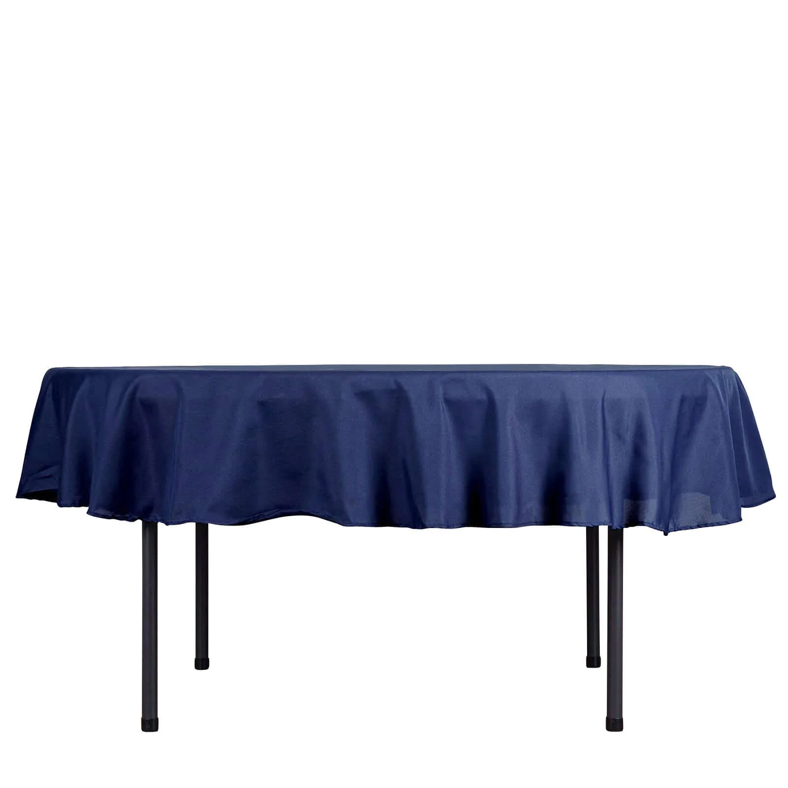 Polyester Round Tablecloth 90" Navy Blue - Reusable & Durable Table Cover - Image 5