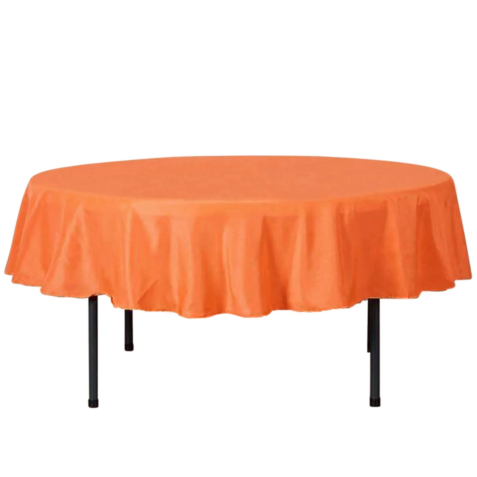 Polyester Round Tablecloth 90" Orange - Reusable & Durable Table Cover - Image 7