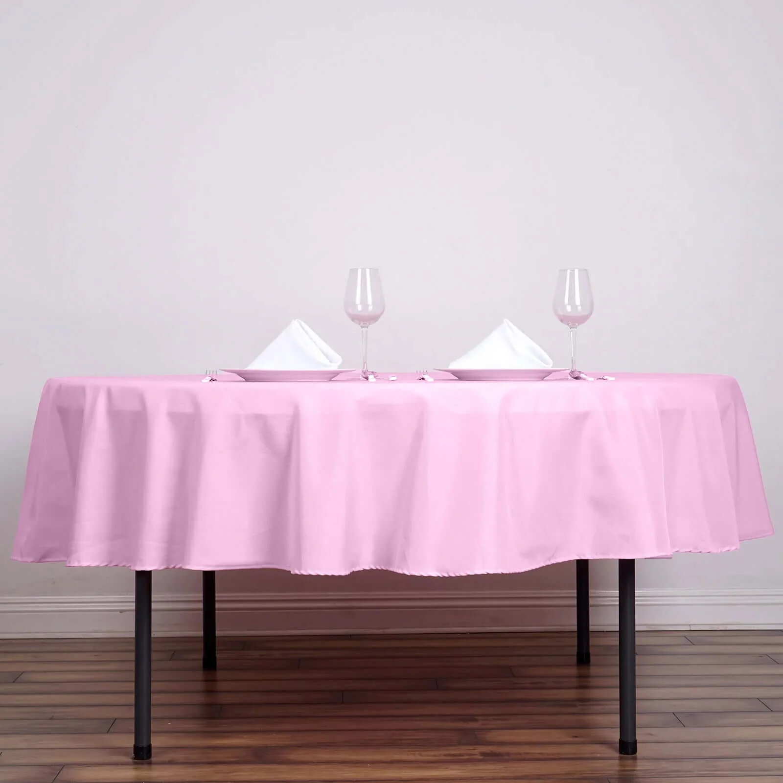Polyester Round Tablecloth 90" Pink - Reusable & Durable Table Cover - Image 6