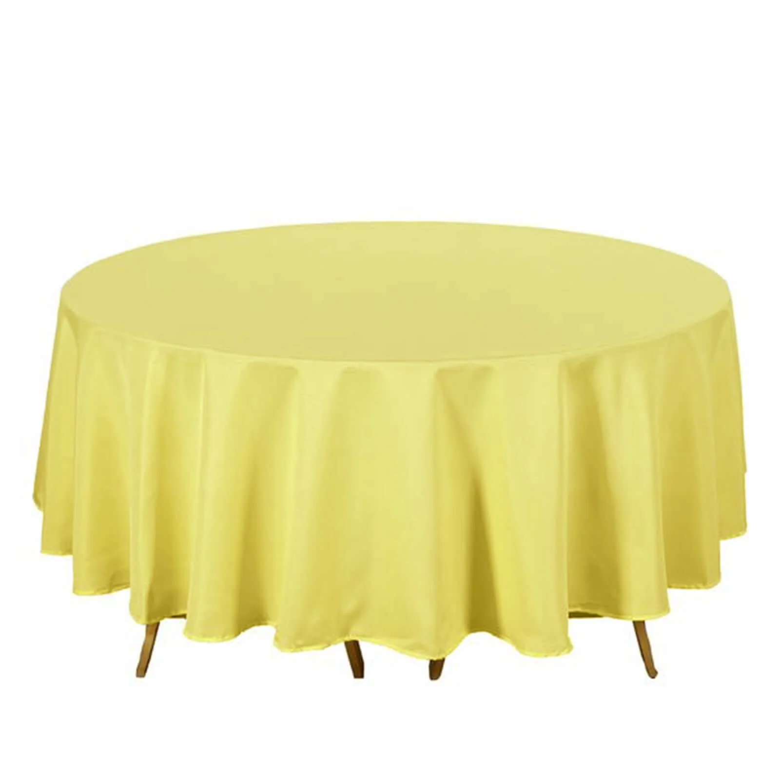 Polyester Round Tablecloth 90" Yellow - Reusable & Durable Table Cover - Image 6