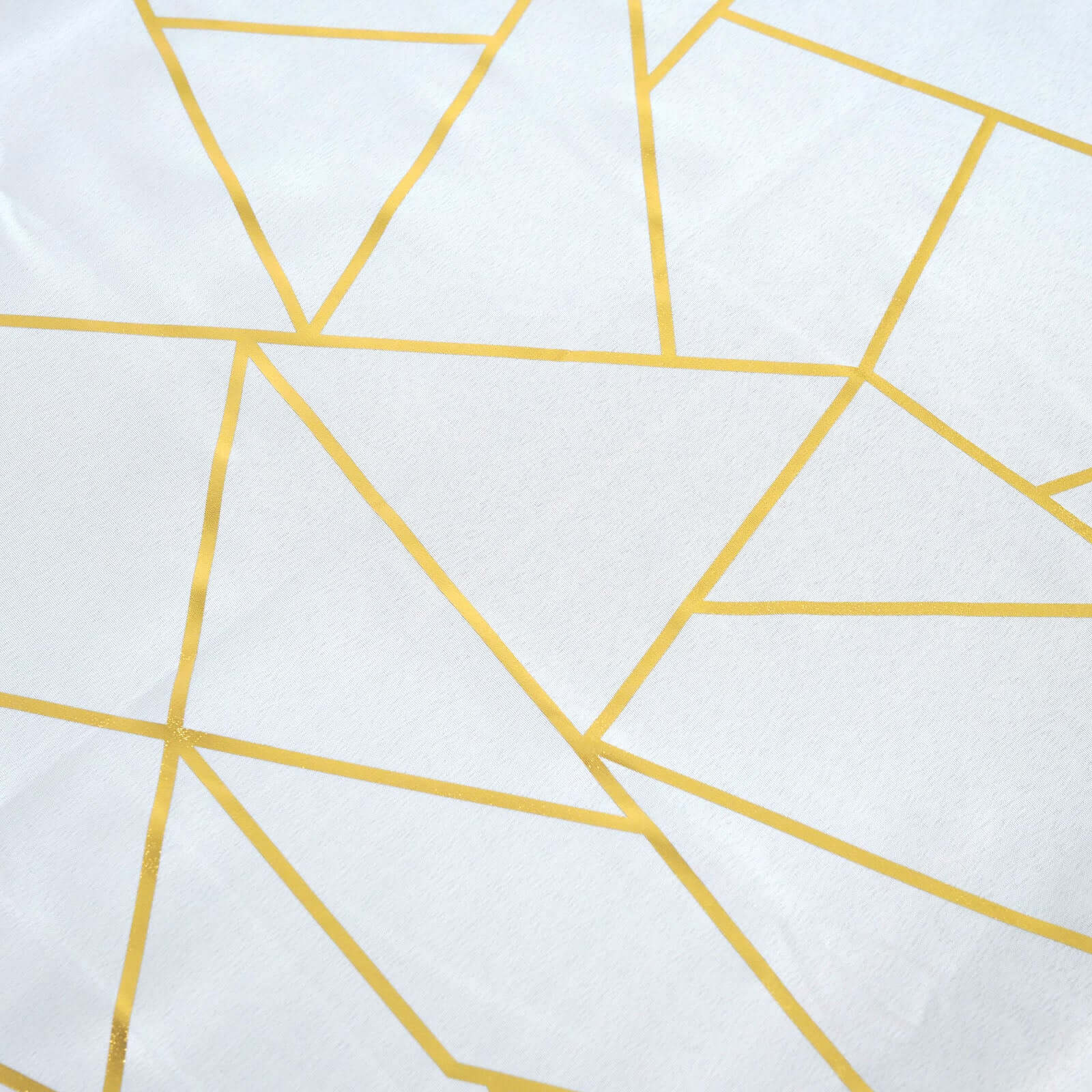 Polyester Square Overlay Tablecloth 54"x54" White with Gold Foil Geometric Pattern - Wrinkle-Resistant and Durable Table Topper for Chic Weddings & Events - Image 17
