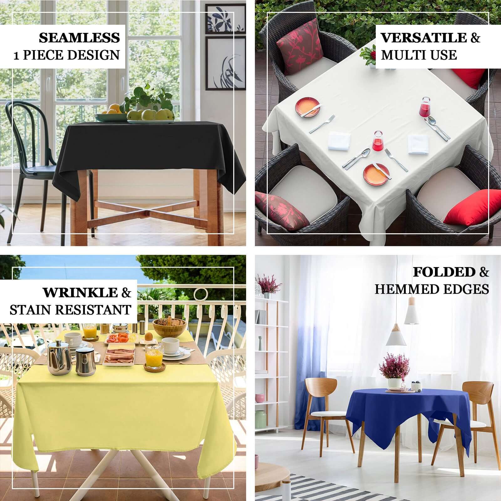 Polyester Square Table Overlay 54"x54" Apple Green - Wrinkle-Resistant Table Topper - Image 4